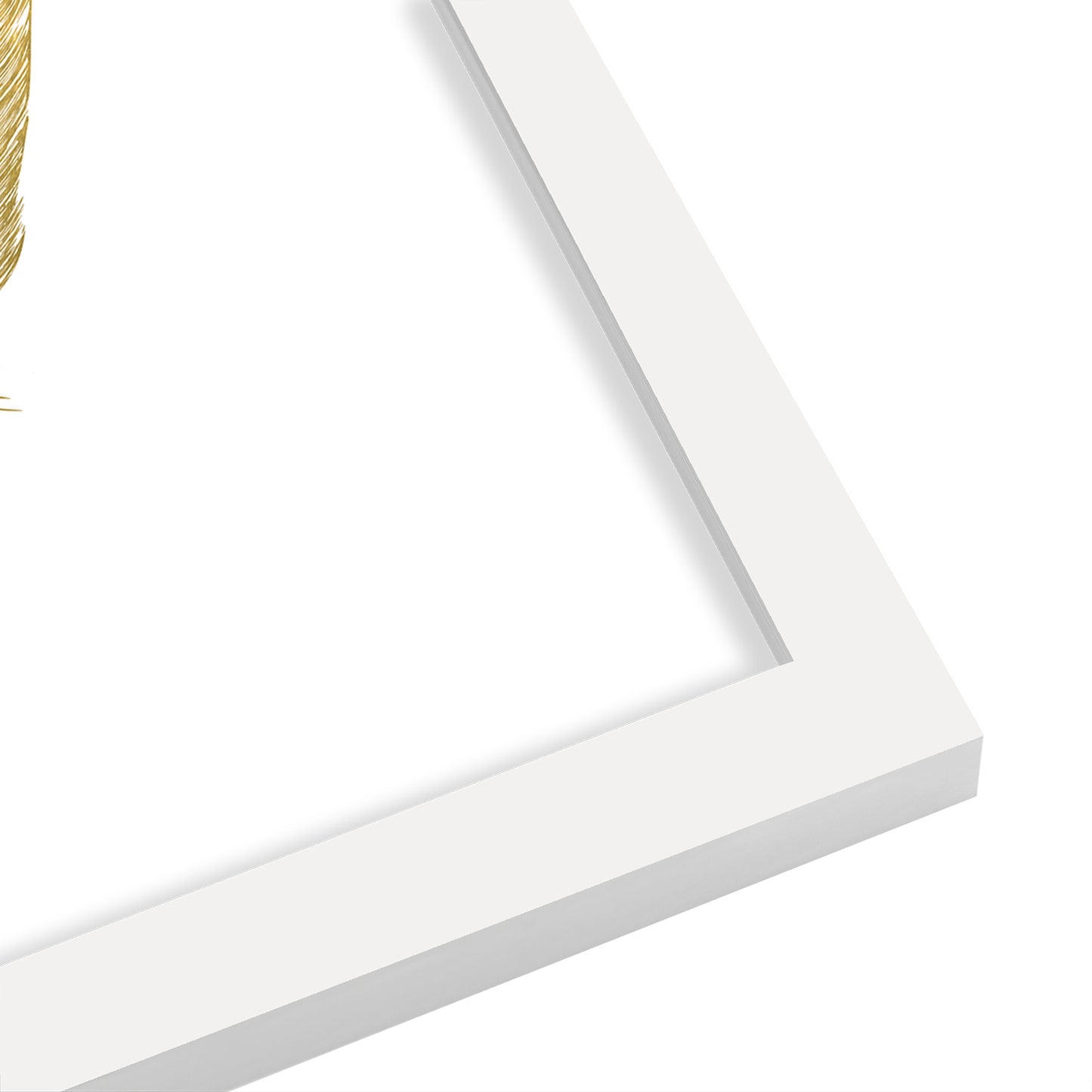 Feather Gold By Wall + Wonder - White Framed Print