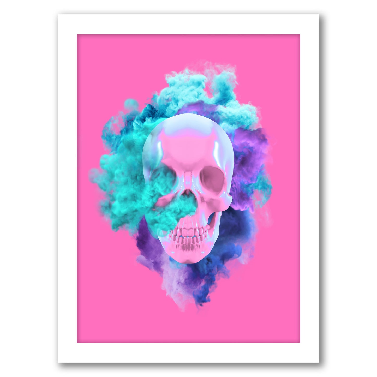 Pink Skull by Emanuela Carratoni Framed Print