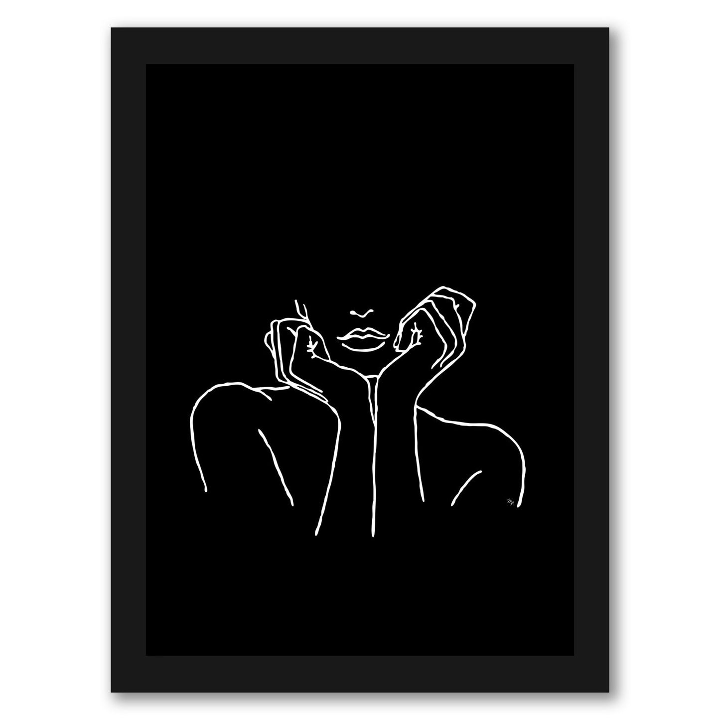 Thinking Abstract Figurative by Roseanne Kenny - Framed Print