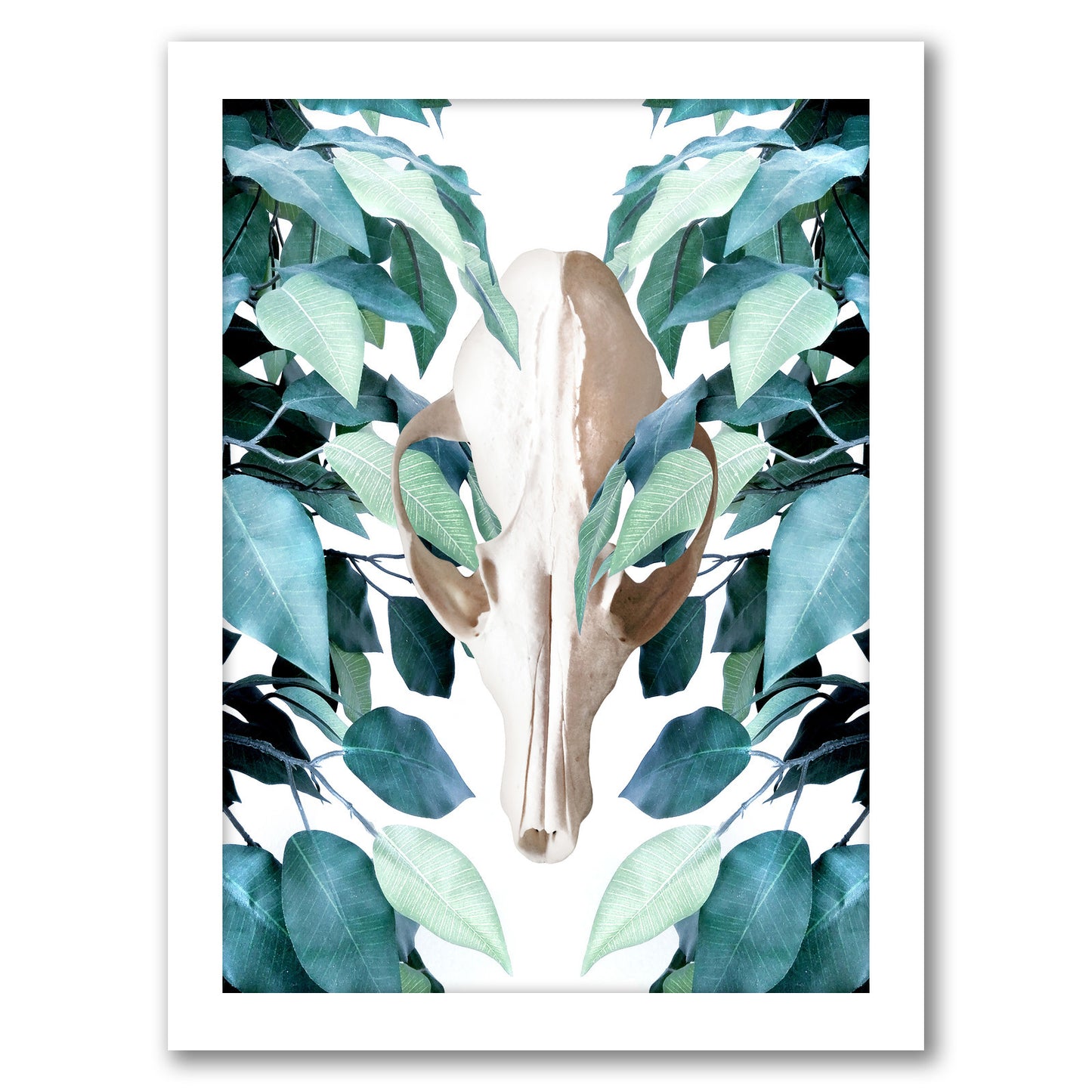 Greenery Skull by Emanuela Carratoni - Framed Print