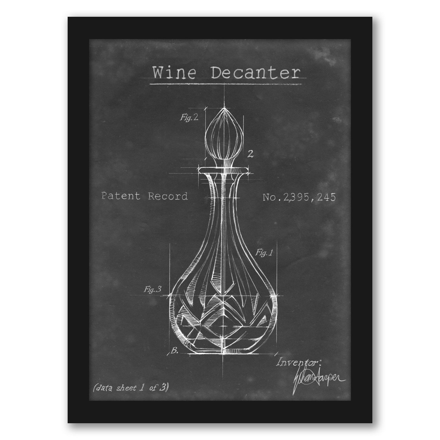 Barware Blueprint VIII by Ethan Harper by World Art Group - Framed Print