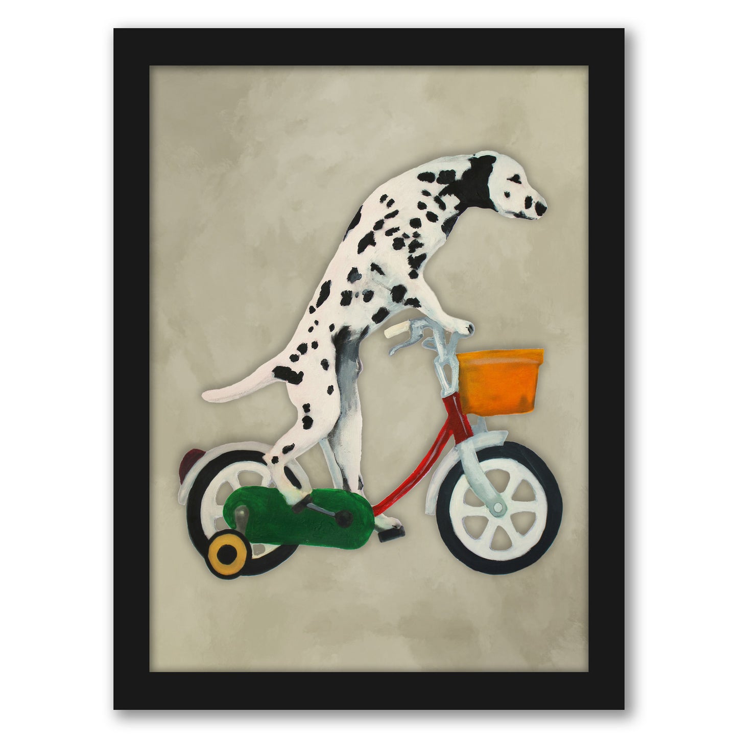 Dalmatian Cycling By Coco De Paris - Framed Print