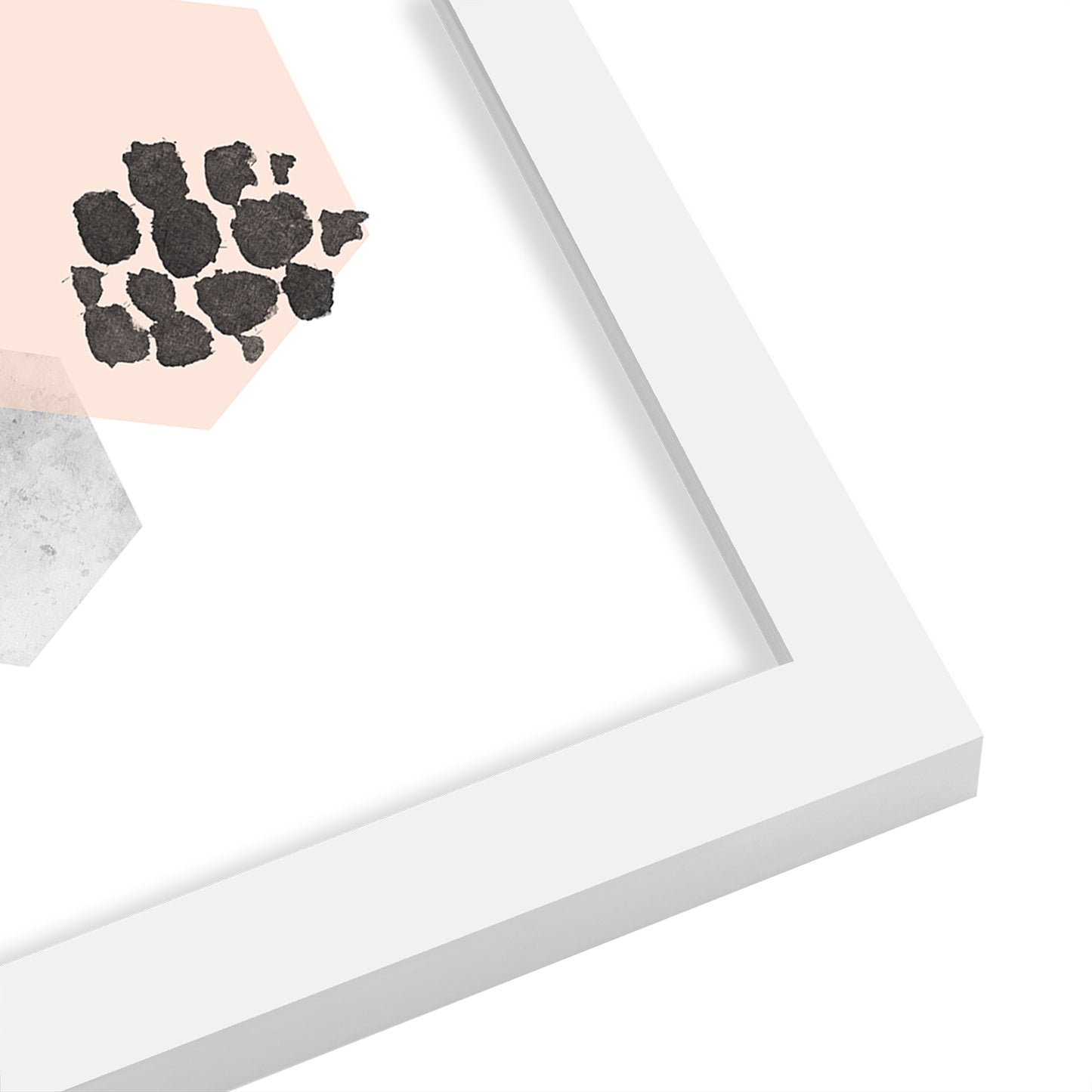 Scnadinavian Hexagons By Wall + Wonder - White Framed Print