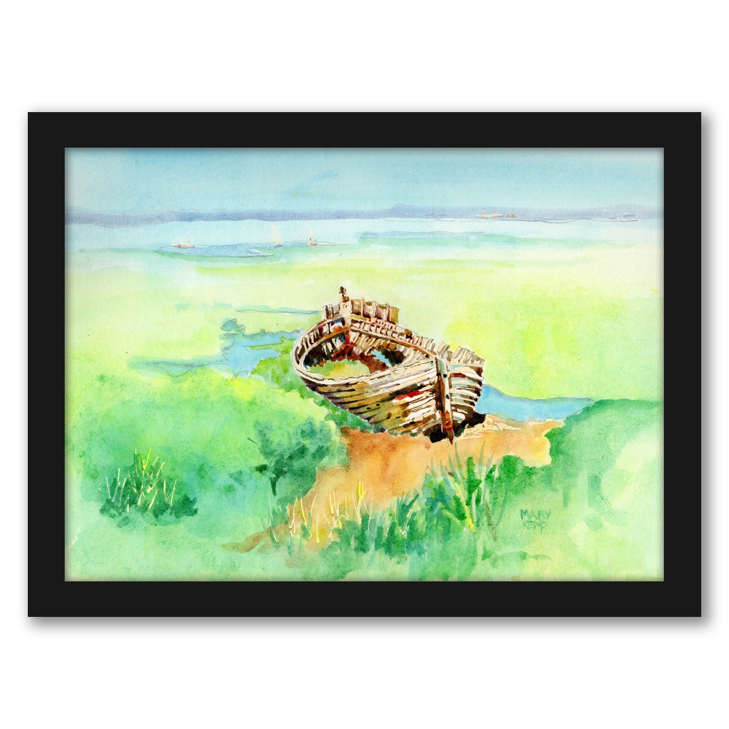 Boat Skeleton By Mary Kemp - Framed Print