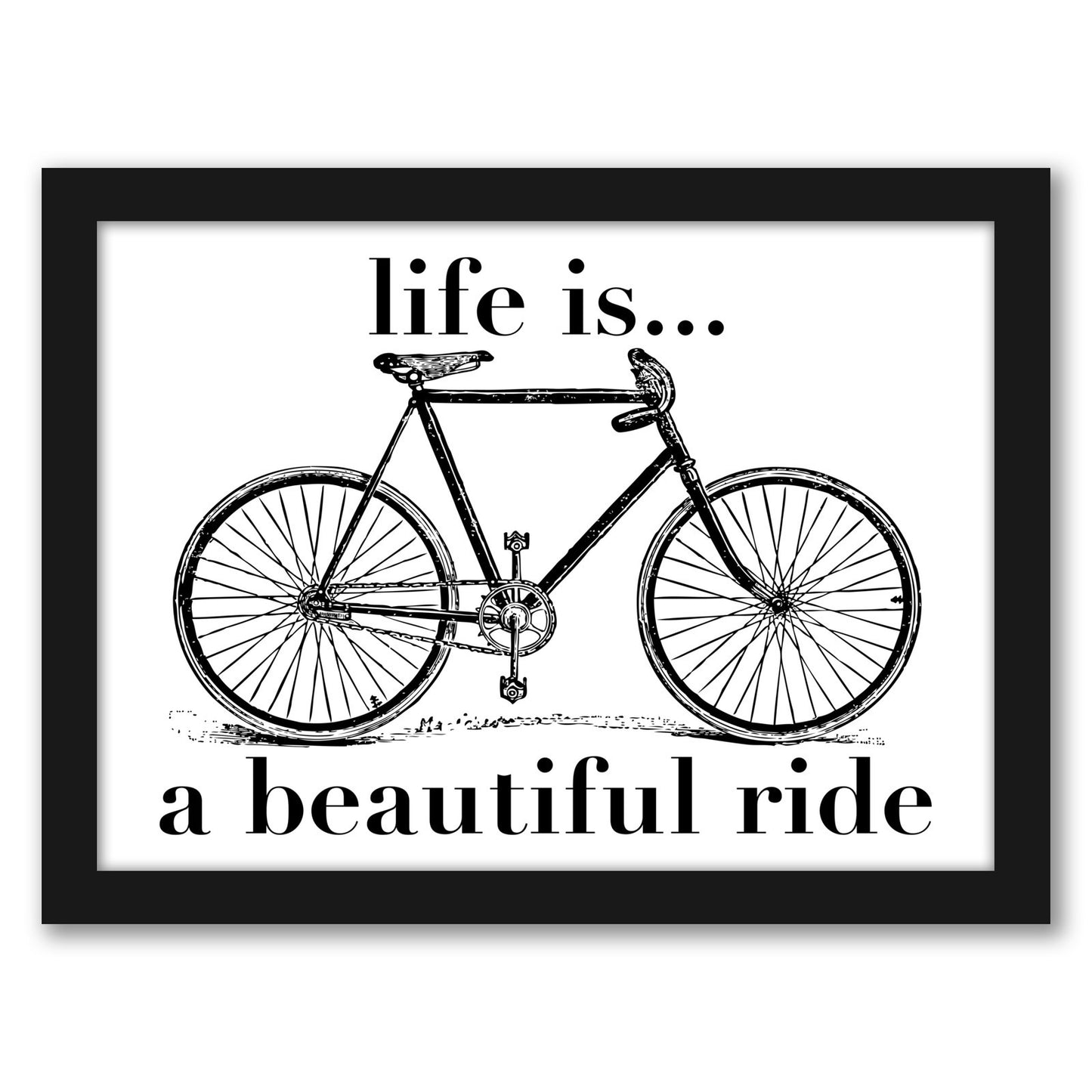 Bicycle Life Is Beautiful Ride by Amy Brinkman - Framed Print