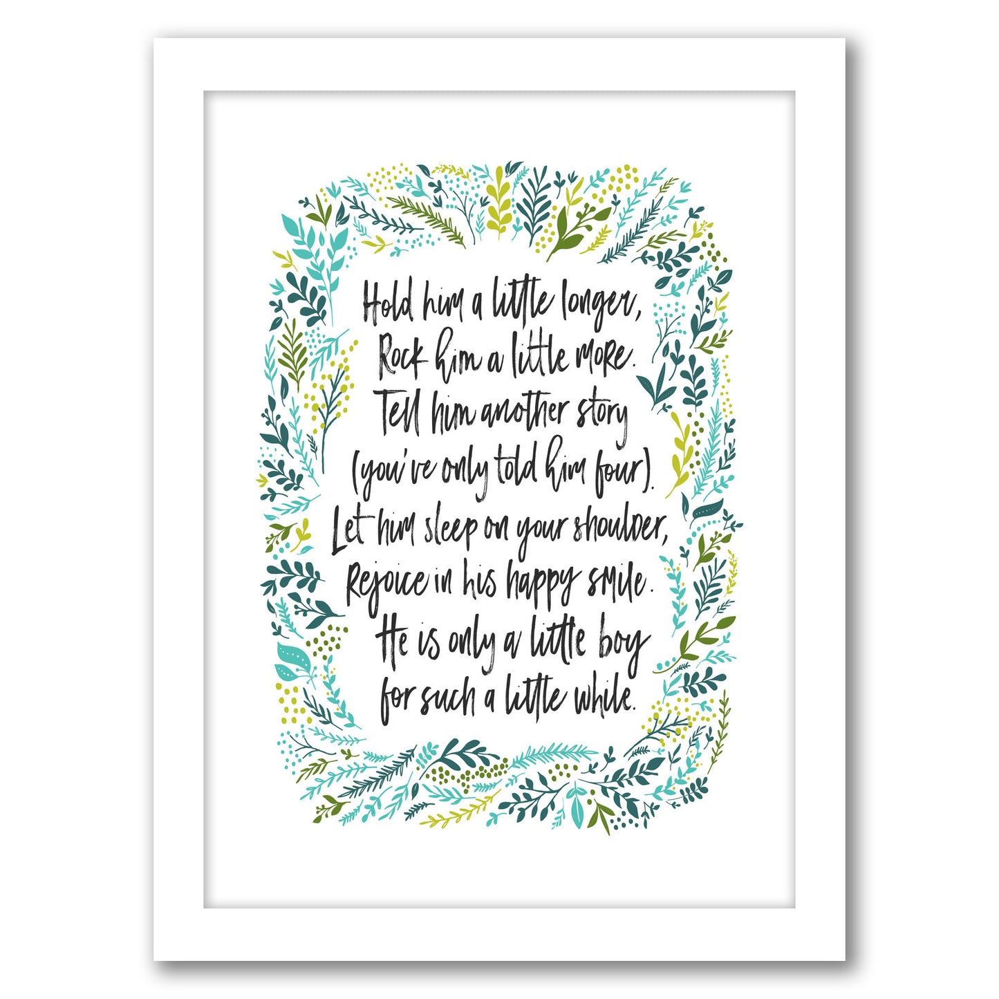 Hold Him A Little Longer By Elena David - White Framed Print