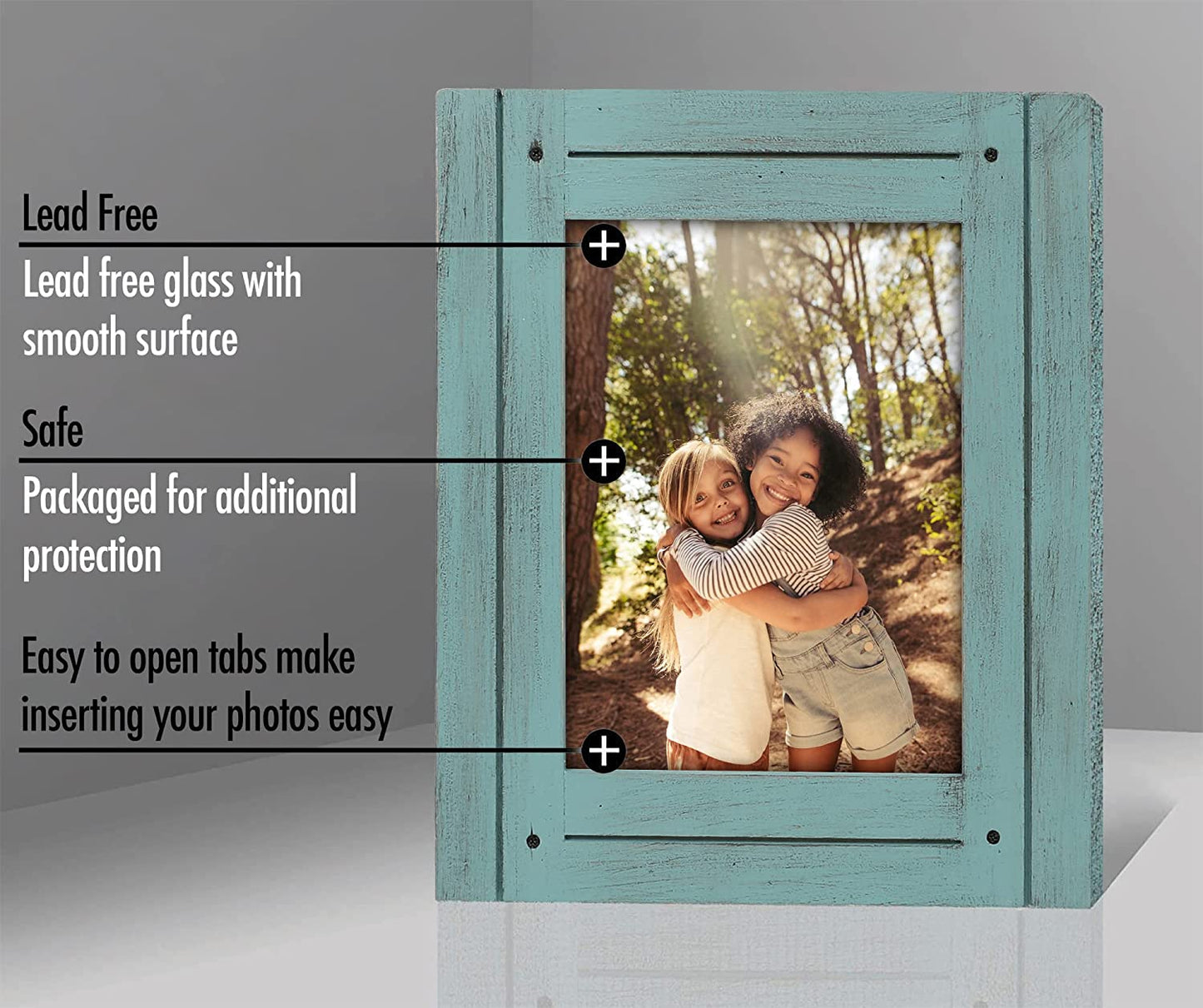 Rustic Picture Frame with Textured Wood | Choose Size and Color