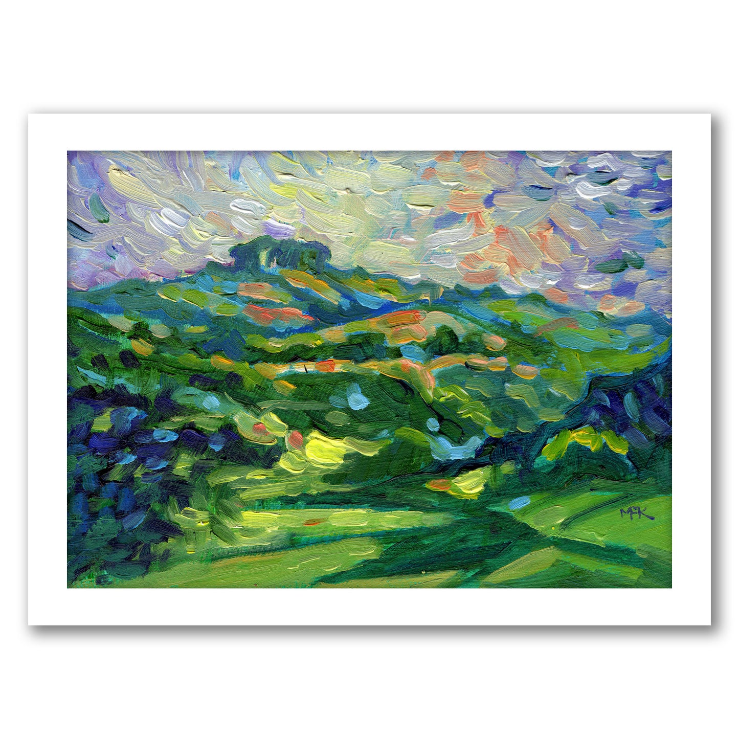 Trees On The Horizon By Mary Kemp - White Framed Print