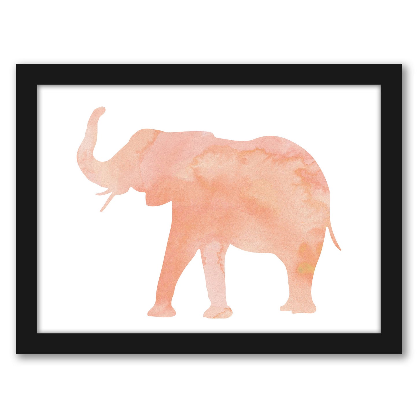 Coral Elephant by Peach & Gold - Framed Print