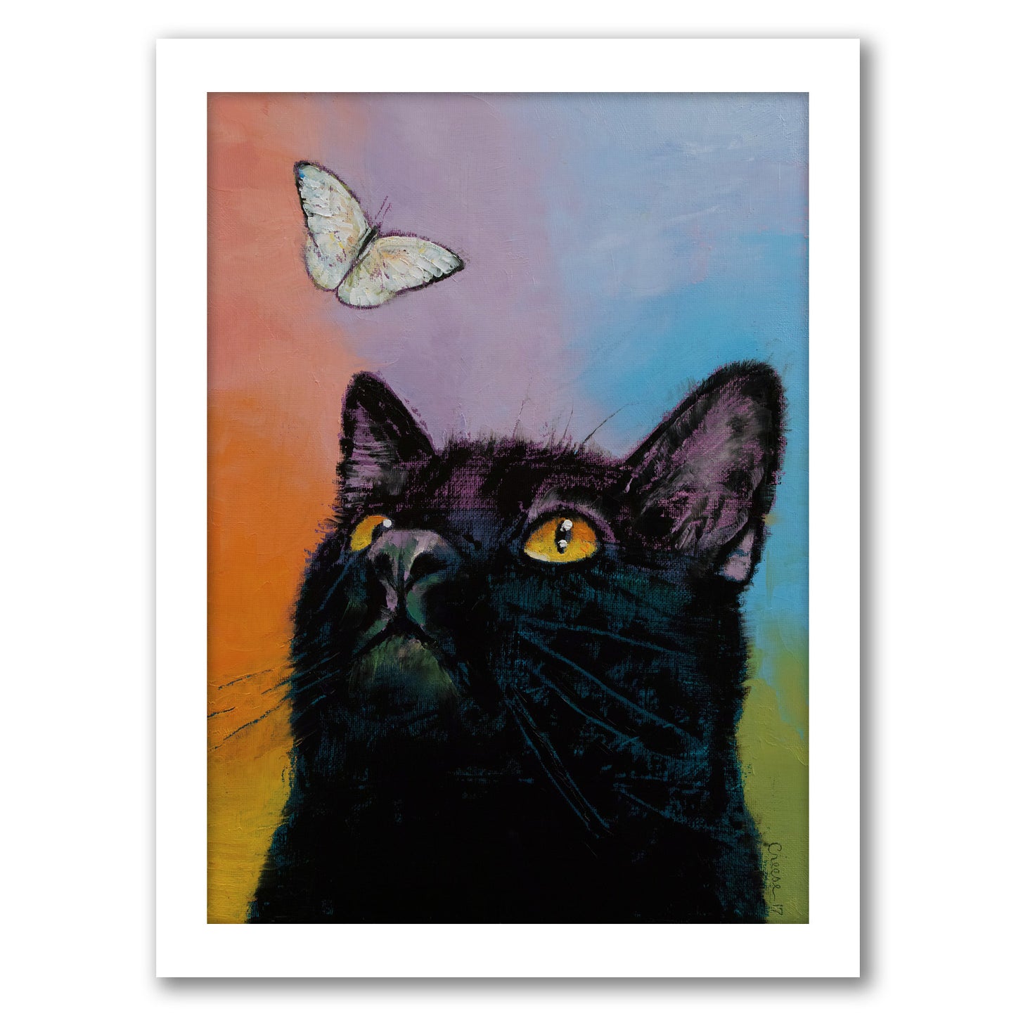 Black Cat Butterfly by Michael Creese - Framed Print