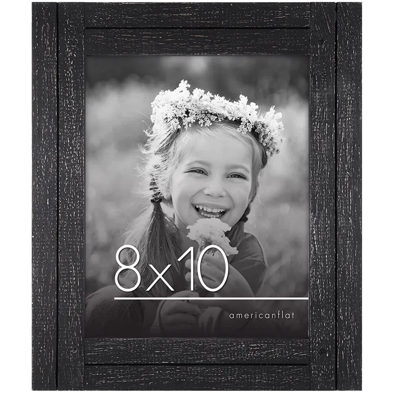 Rustic Picture Frame with Textured Wood | Choose Size and Color