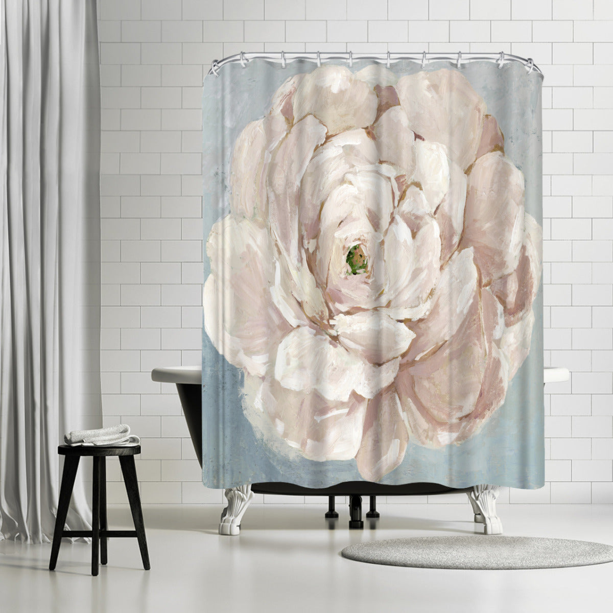 Pink Flower by Pi Creative Art - Shower Curtain