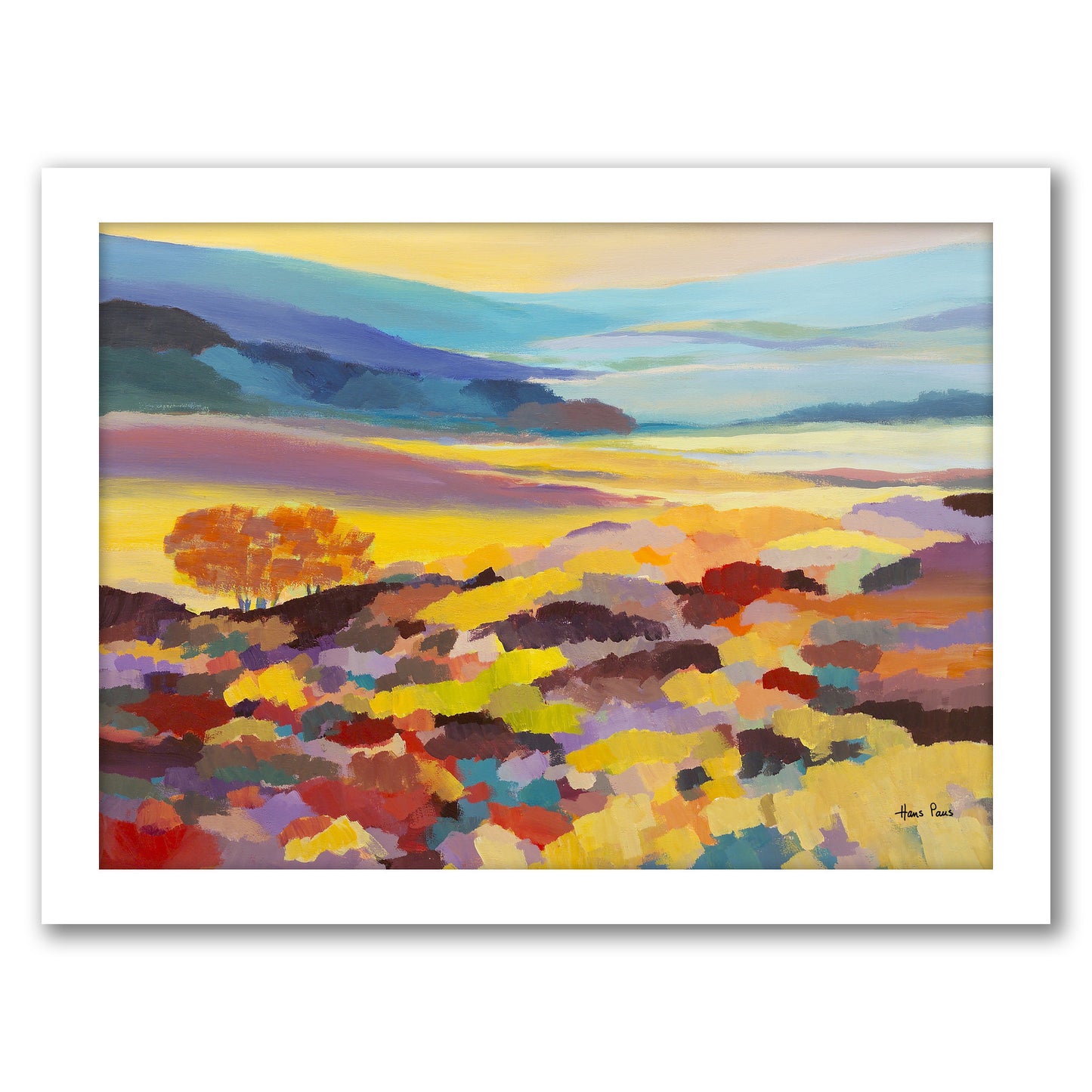 Abstract Landscape 9 By Hans Paus - White Framed Print