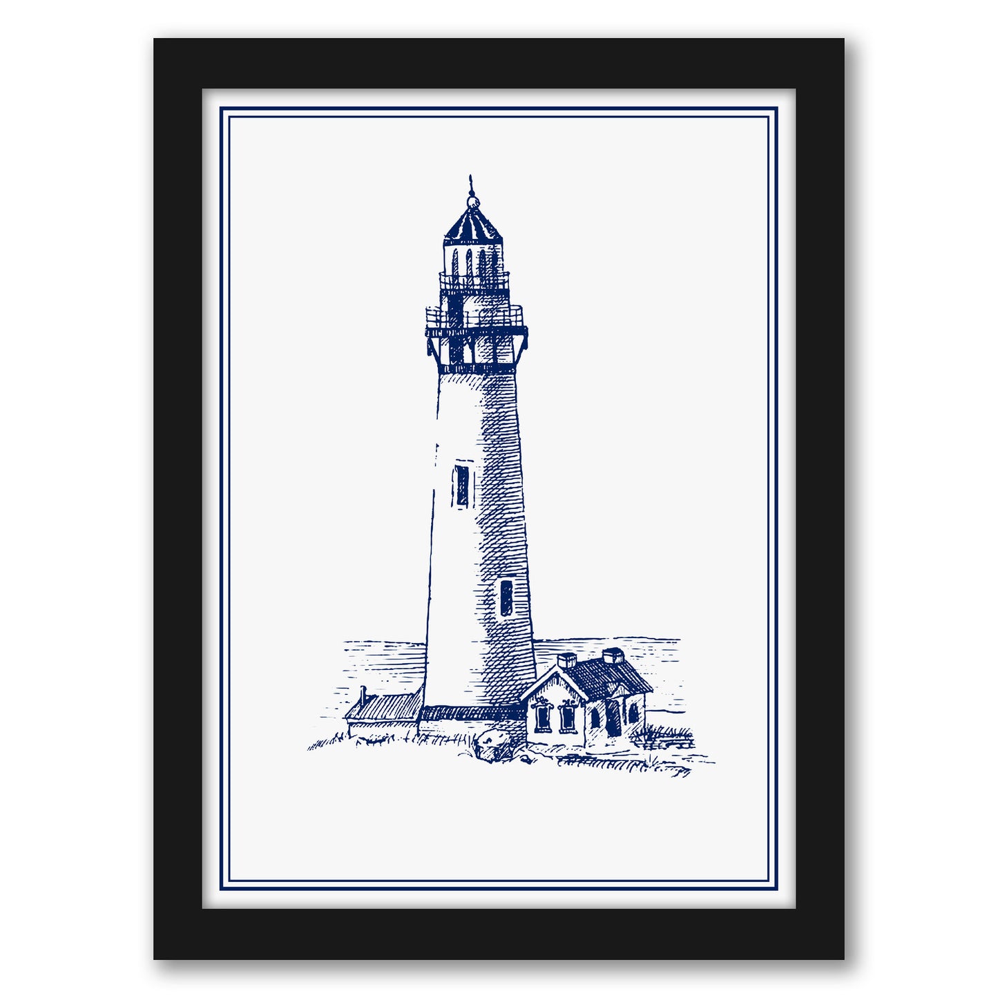 Lighthouse By Nuada - Framed Print