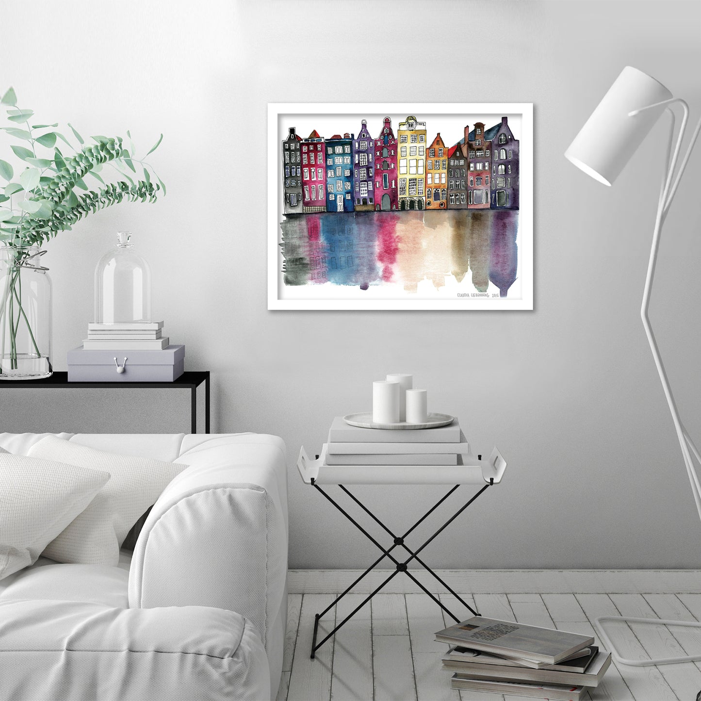 Watercolor Amsterdam by Claudia Liebenberg - Framed Print - Americanflat