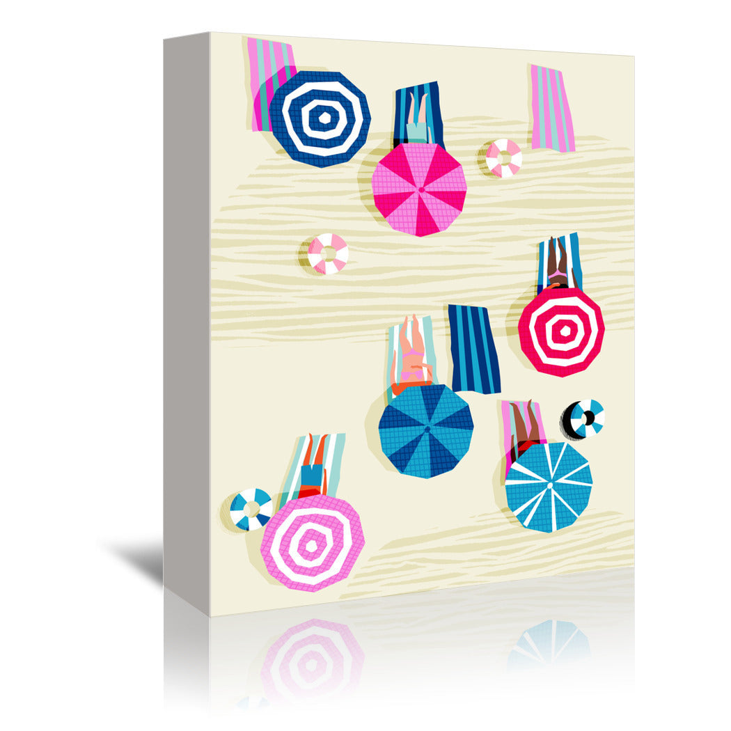 Funky Tropical Beach - 6 Piece Graphic Art Canvas Set - Americanflat