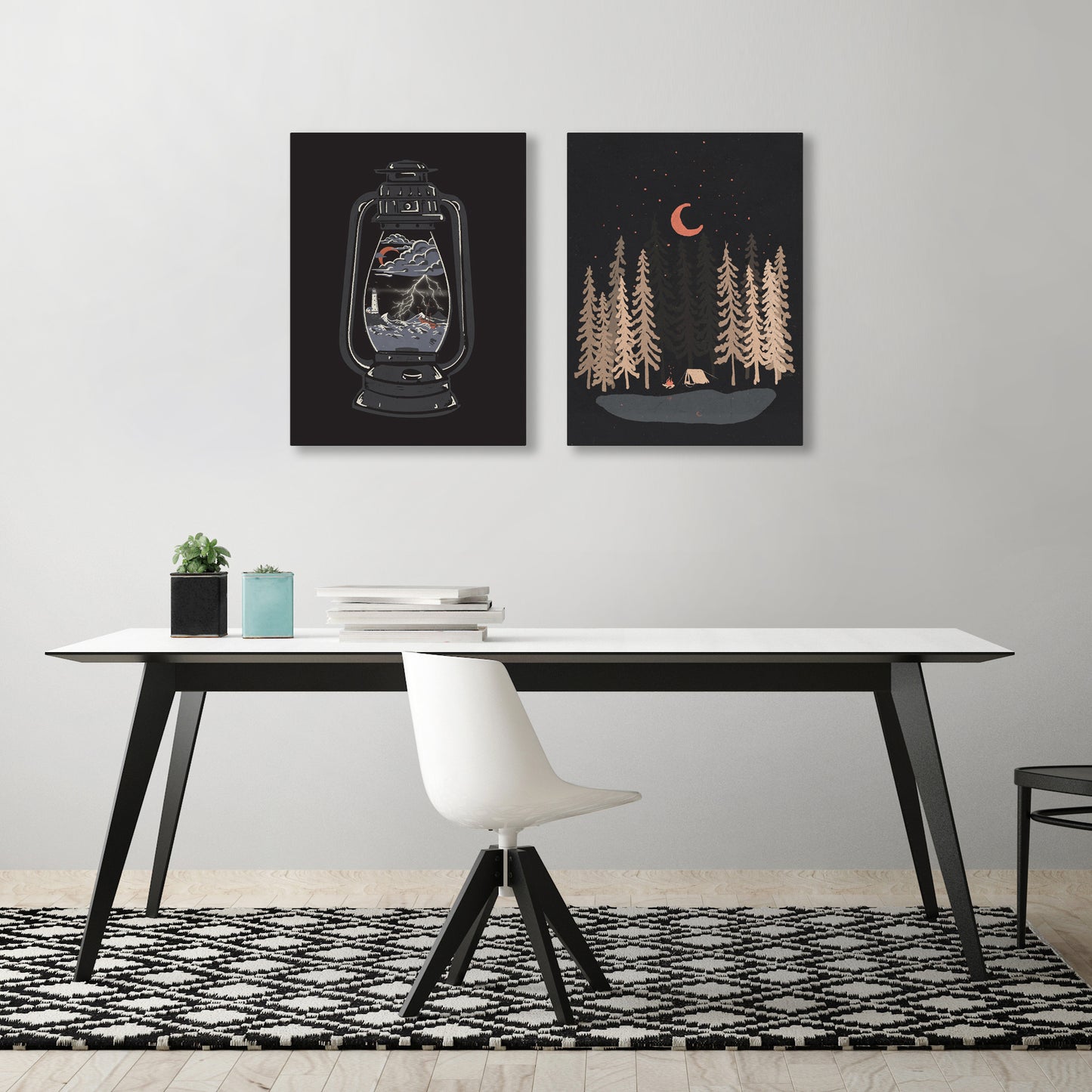 Wilderness Camping by NDTank - 2 Piece Gallery Wrapped Canvas Set - Art Set - Americanflat