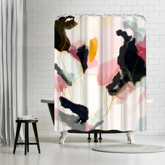 71" x 74" Abstract Shower Curtain with 12 Hooks, Homecoming by Louise Robinson