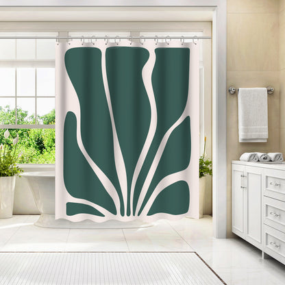 71" x 74" Boho Shower Curtain with 12 Hooks, Abstract Seaweed by Artprink