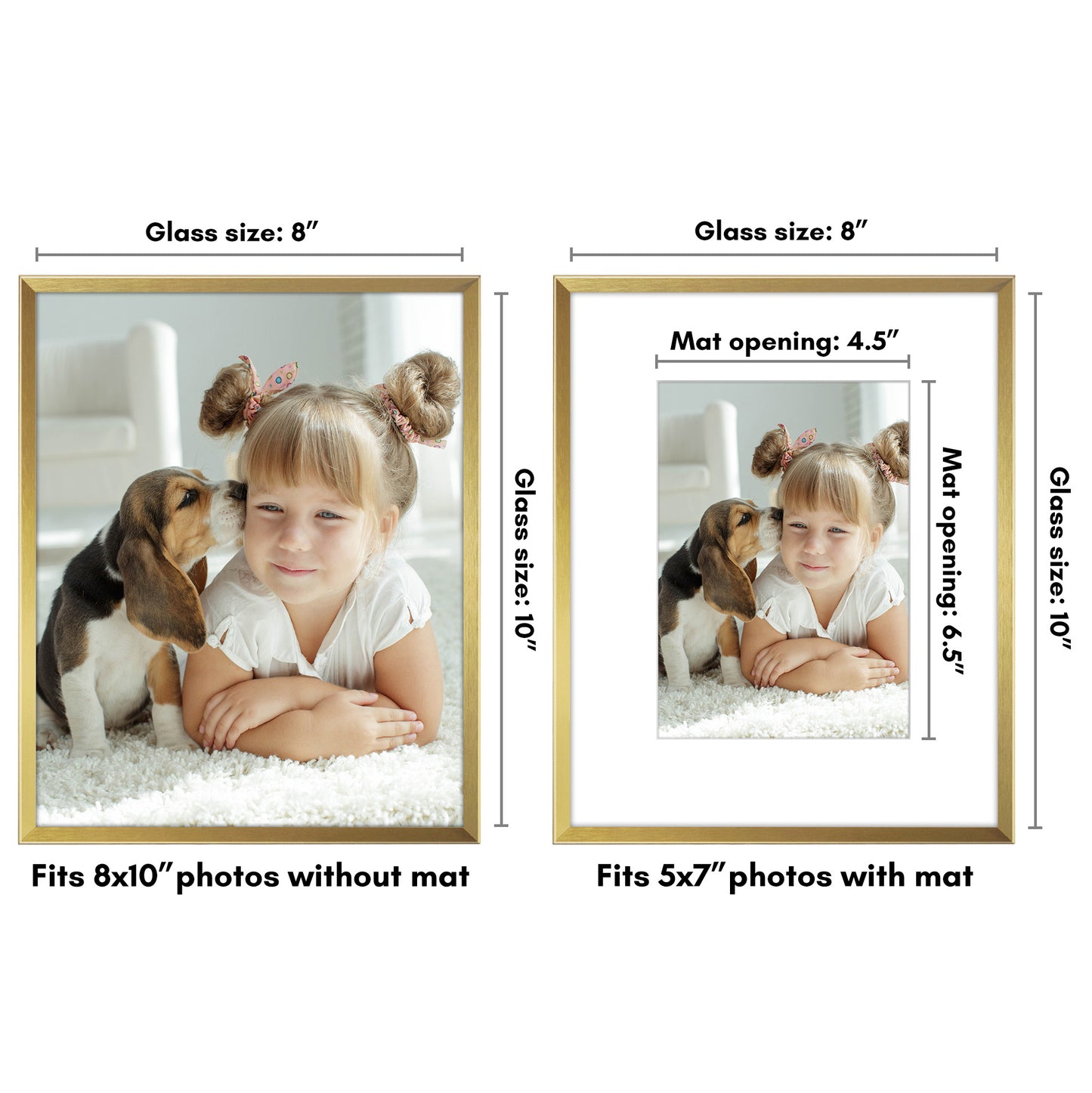 Aluminum Picture Frame with Mat | Choose Size and Color