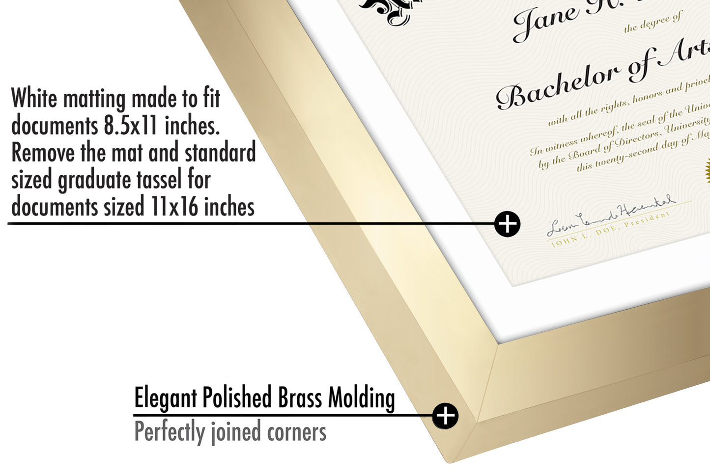 11x16 Diploma Frame with Tassel Display | Legacy Collection