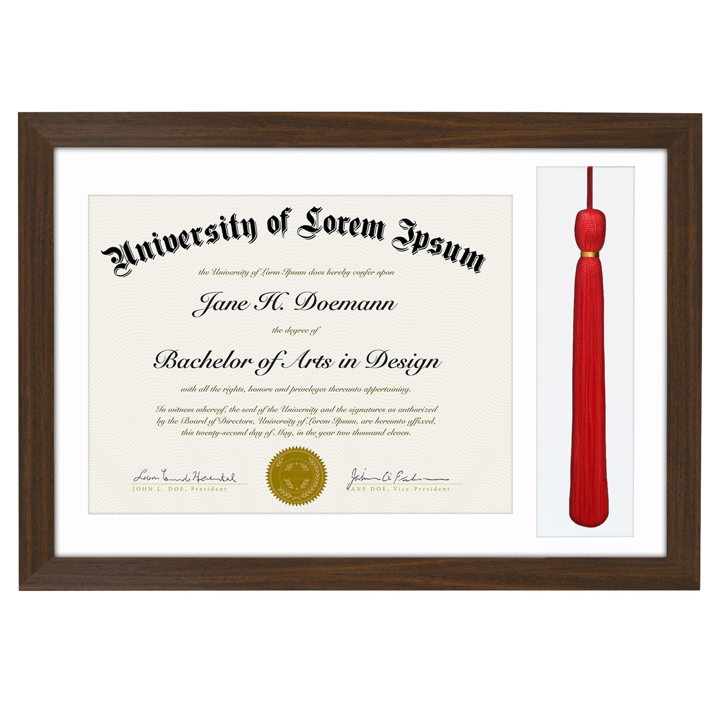 11x16 Diploma Frame with Tassel Display | Legacy Collection
