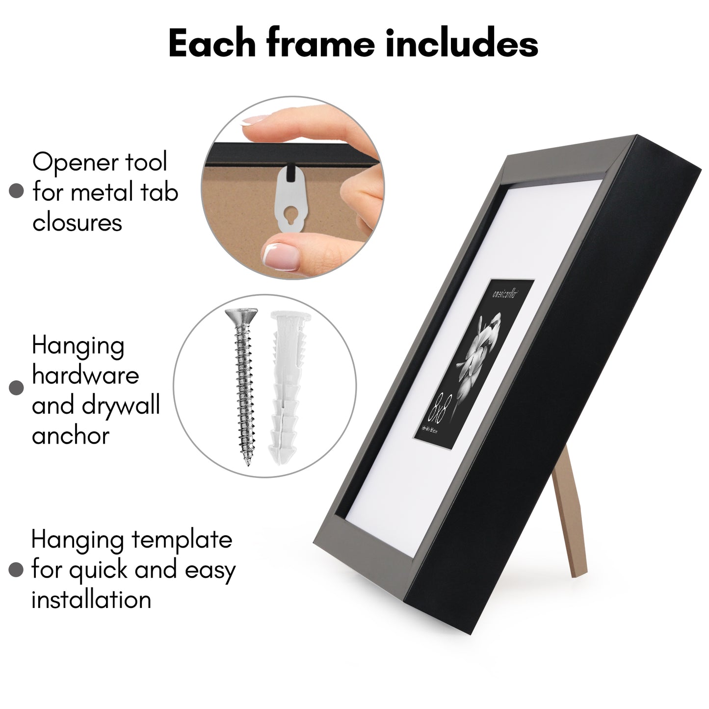 Deep Molding Picture Frame with Mat | Choose Size and Color