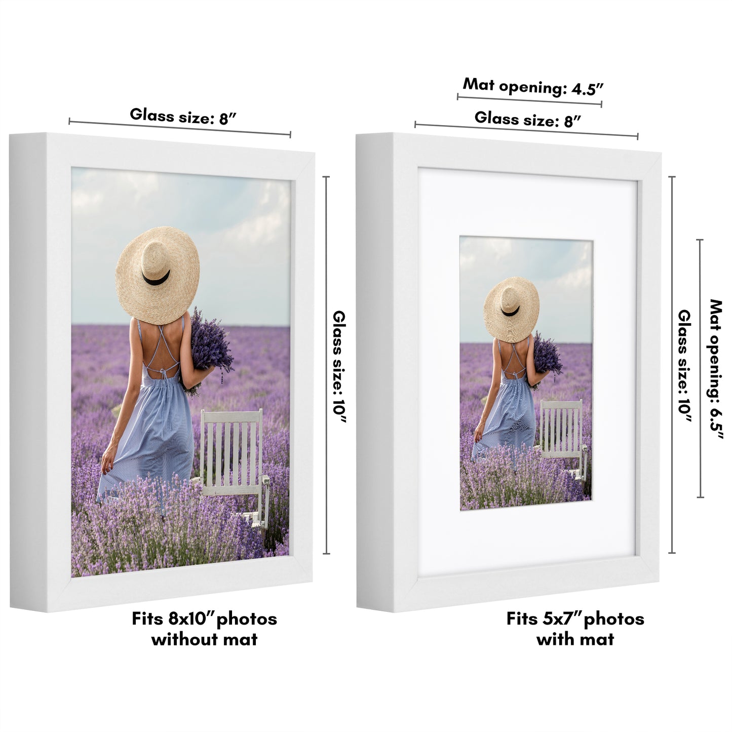 Deep Molding Picture Frame with Mat | Choose Size and Color