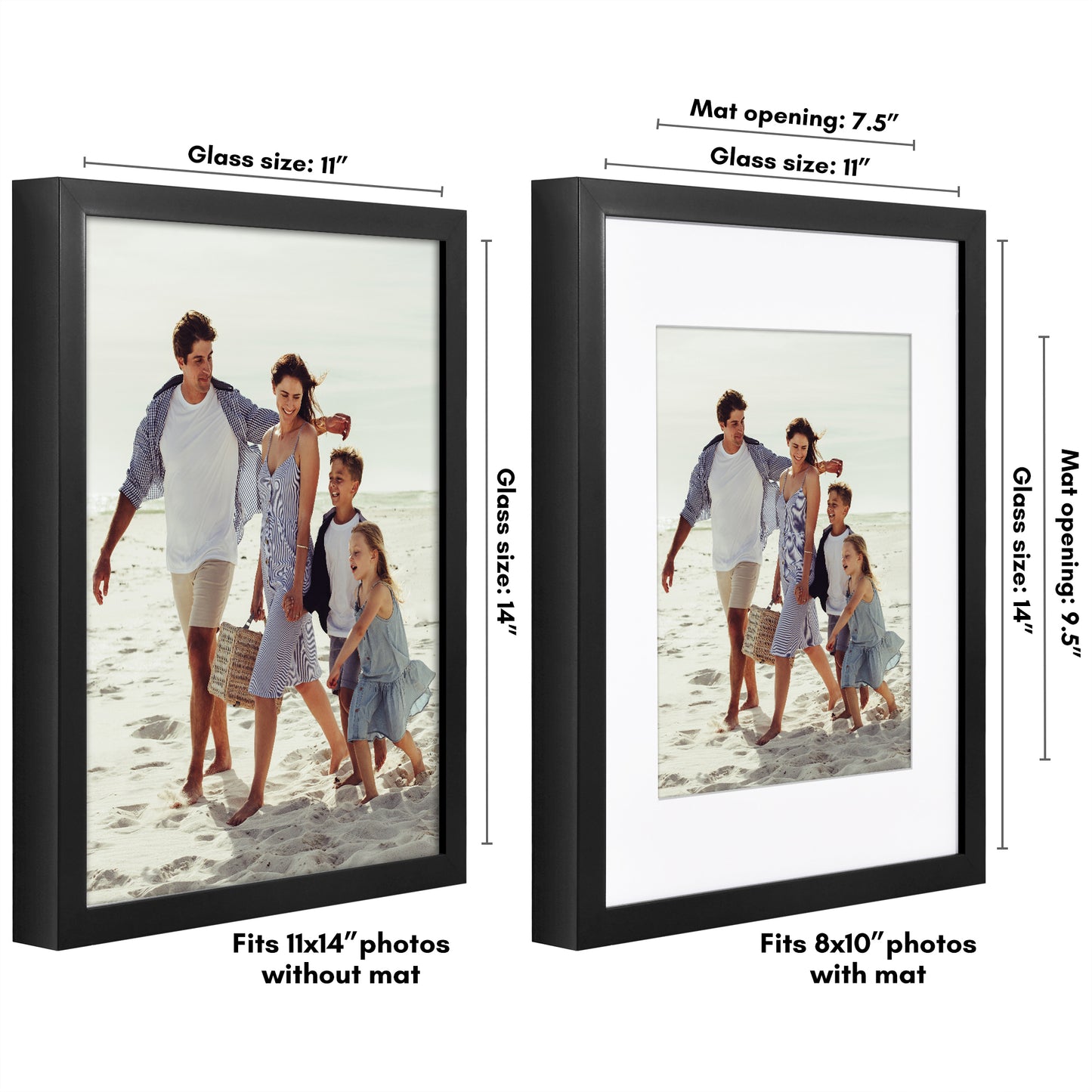 Deep Molding Picture Frame with Mat | Choose Size and Color