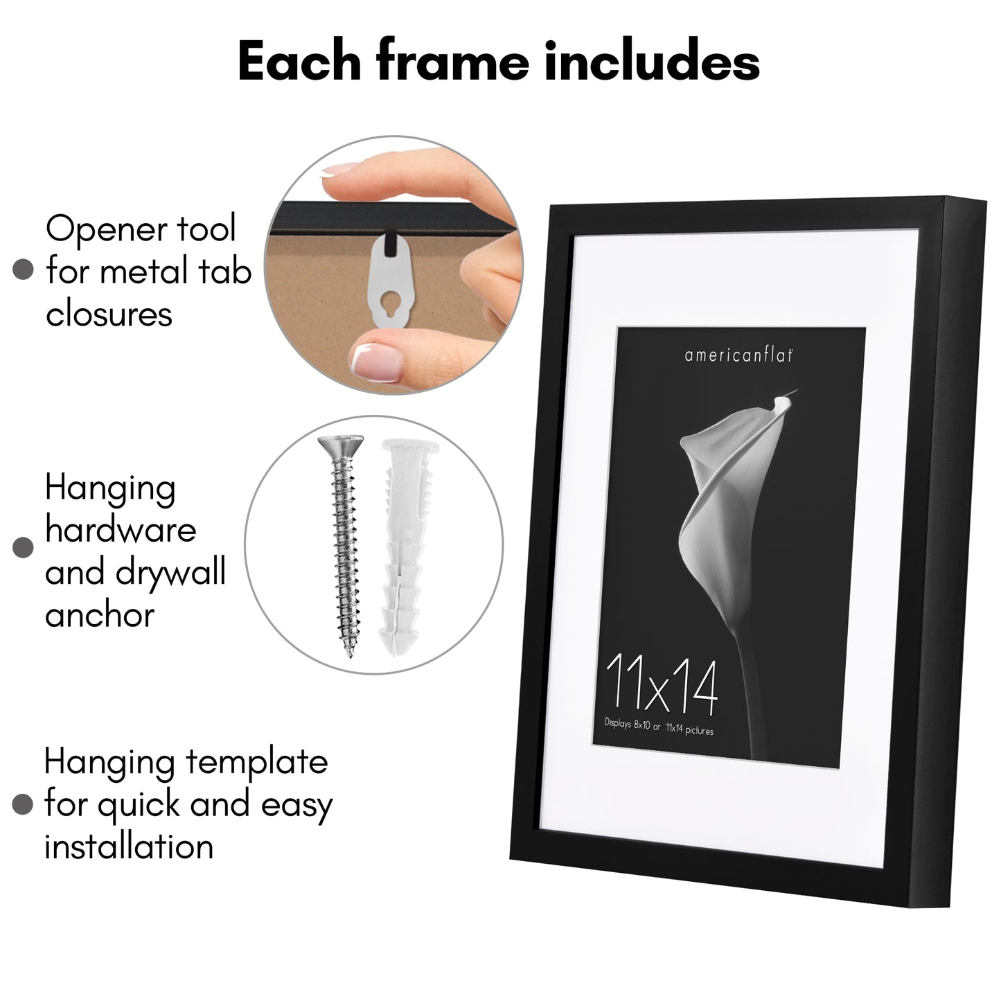 Deep Molding Picture Frame with Mat | Choose Size and Color