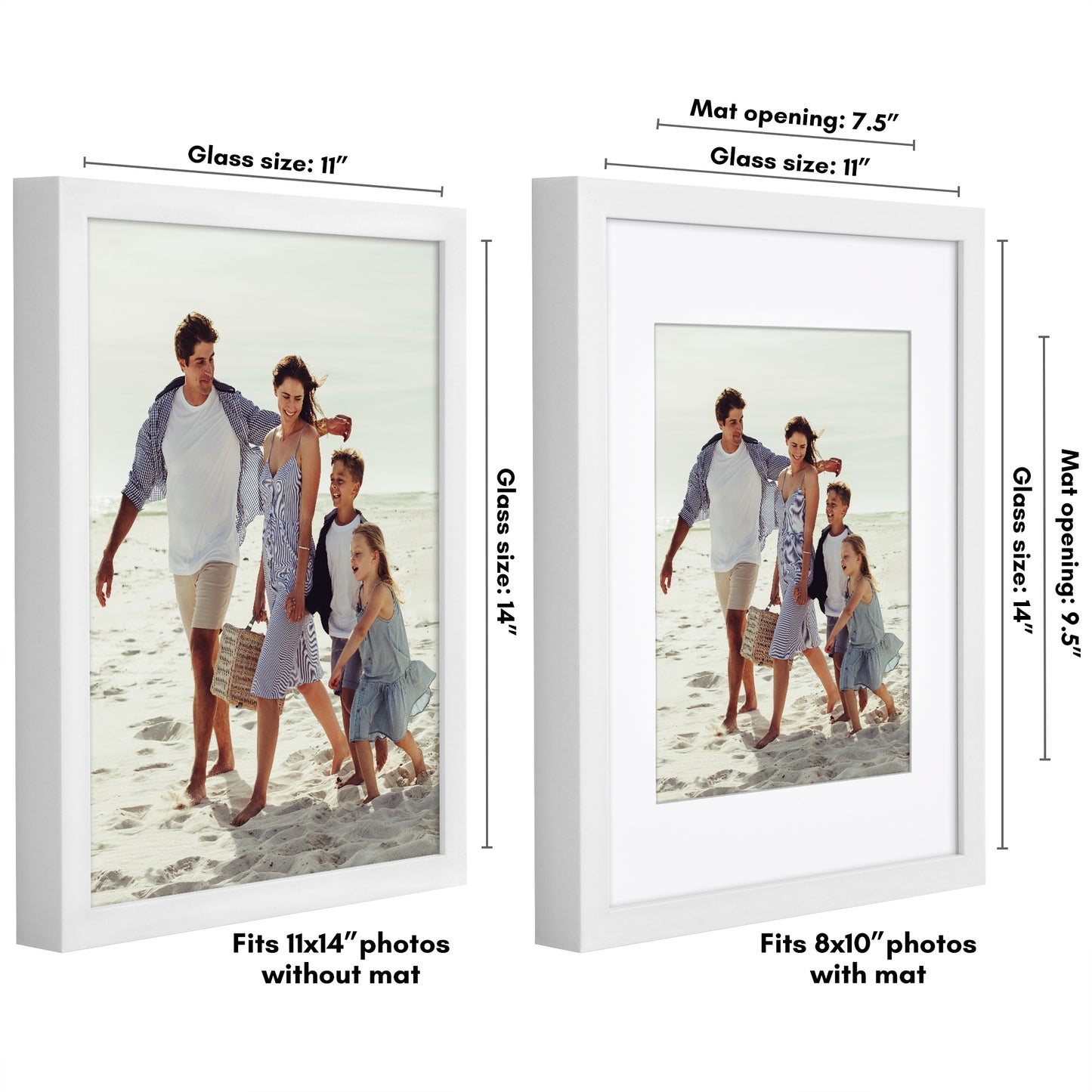 Deep Molding Picture Frame with Mat | Choose Size and Color