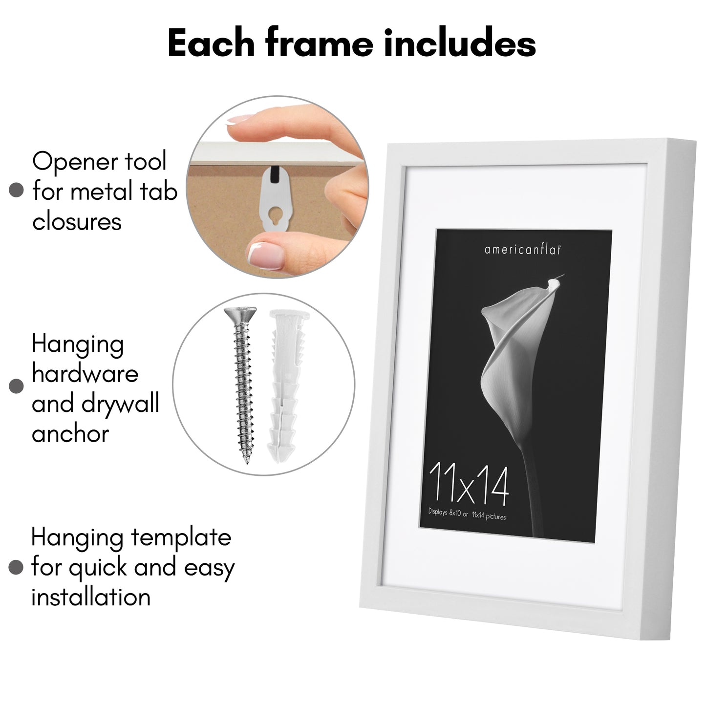 Deep Molding Picture Frame with Mat | Choose Size and Color