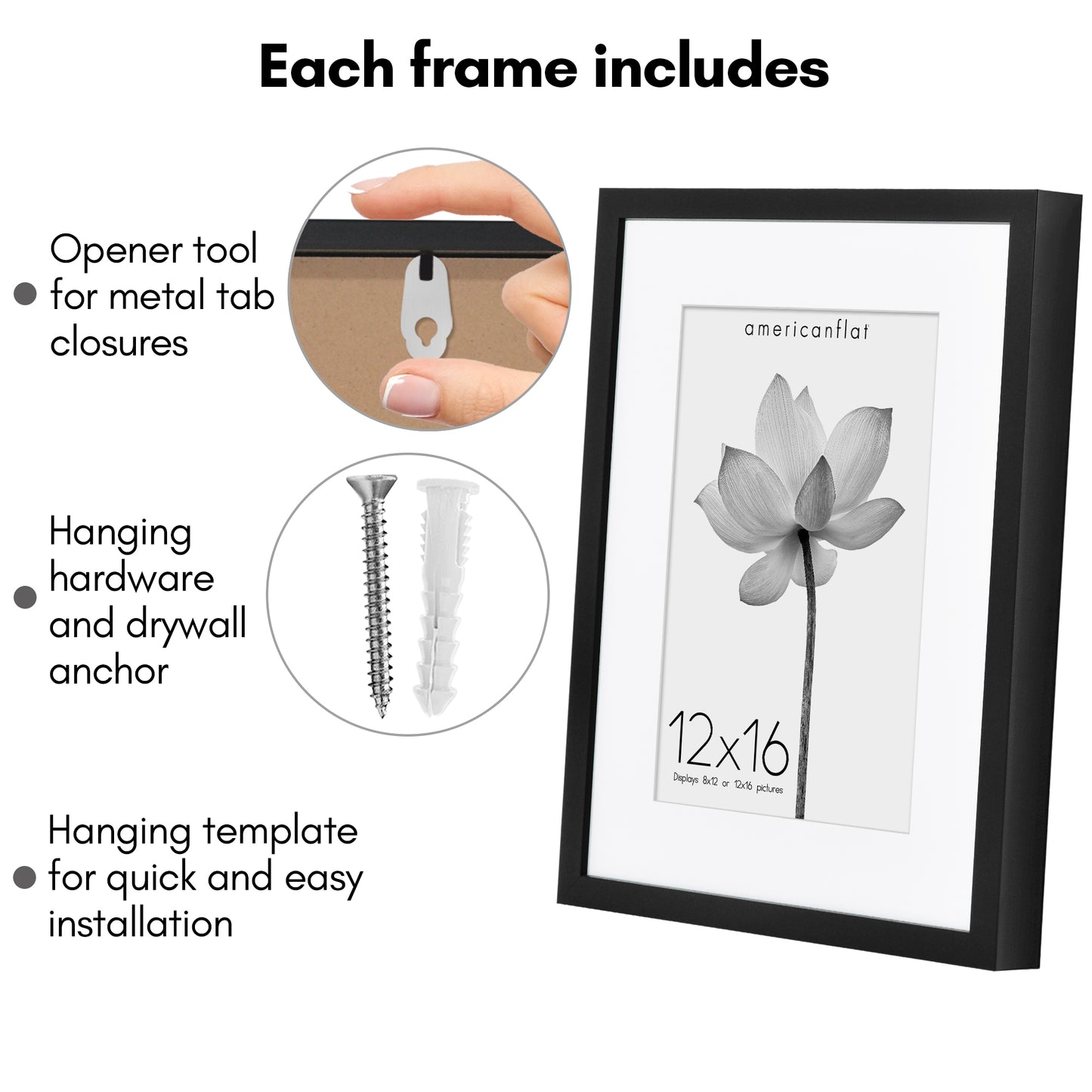 Deep Molding Picture Frame with Mat | Choose Size and Color