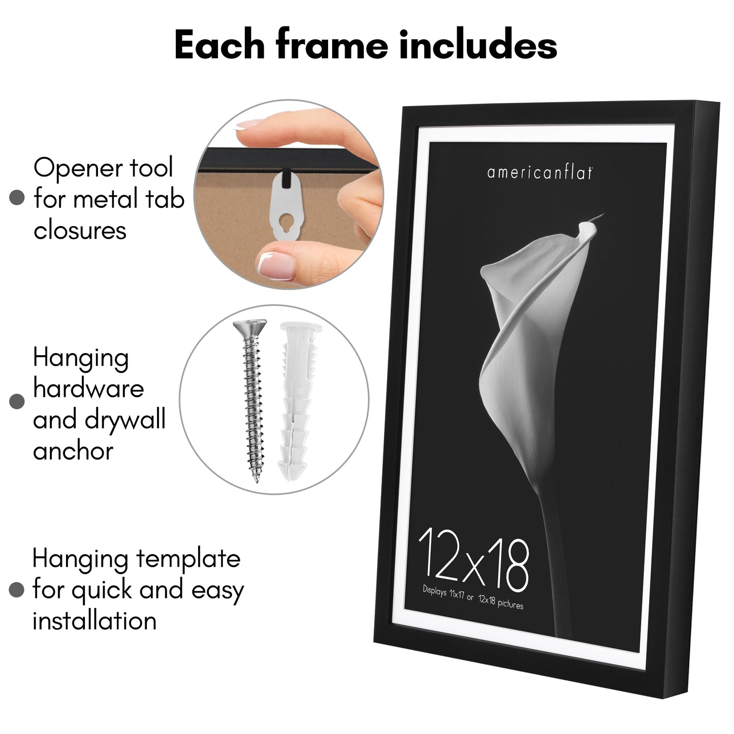 Deep Molding Picture Frame with Mat | Choose Size and Color