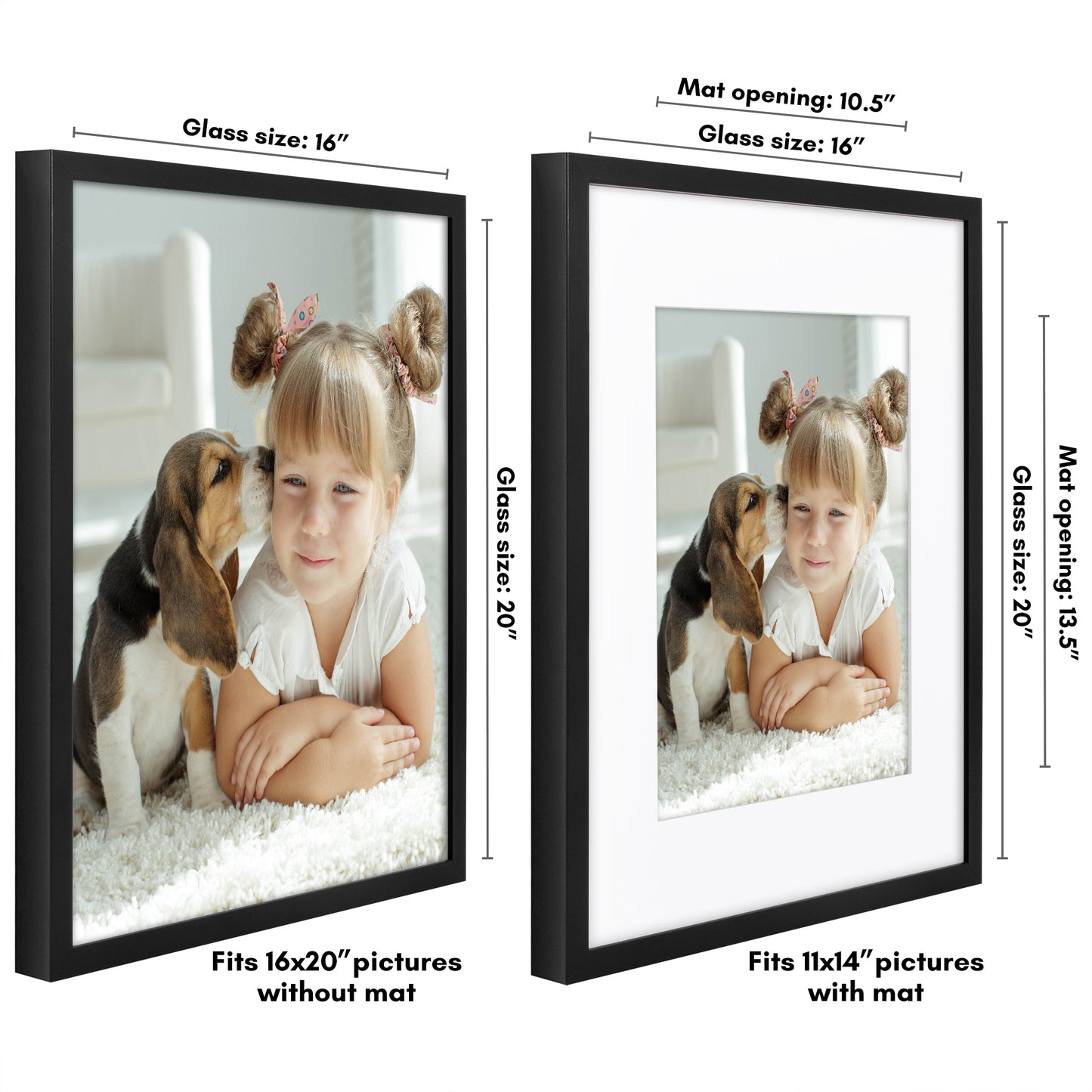 Deep Molding Picture Frame with Mat | Choose Size and Color