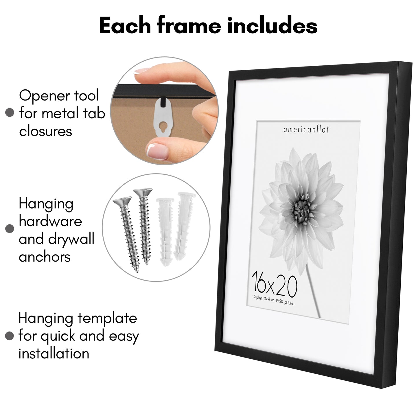 Deep Molding Picture Frame with Mat | Choose Size and Color