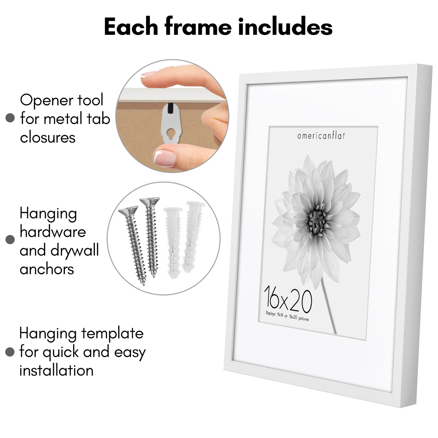 Deep Molding Picture Frame with Mat | Choose Size and Color