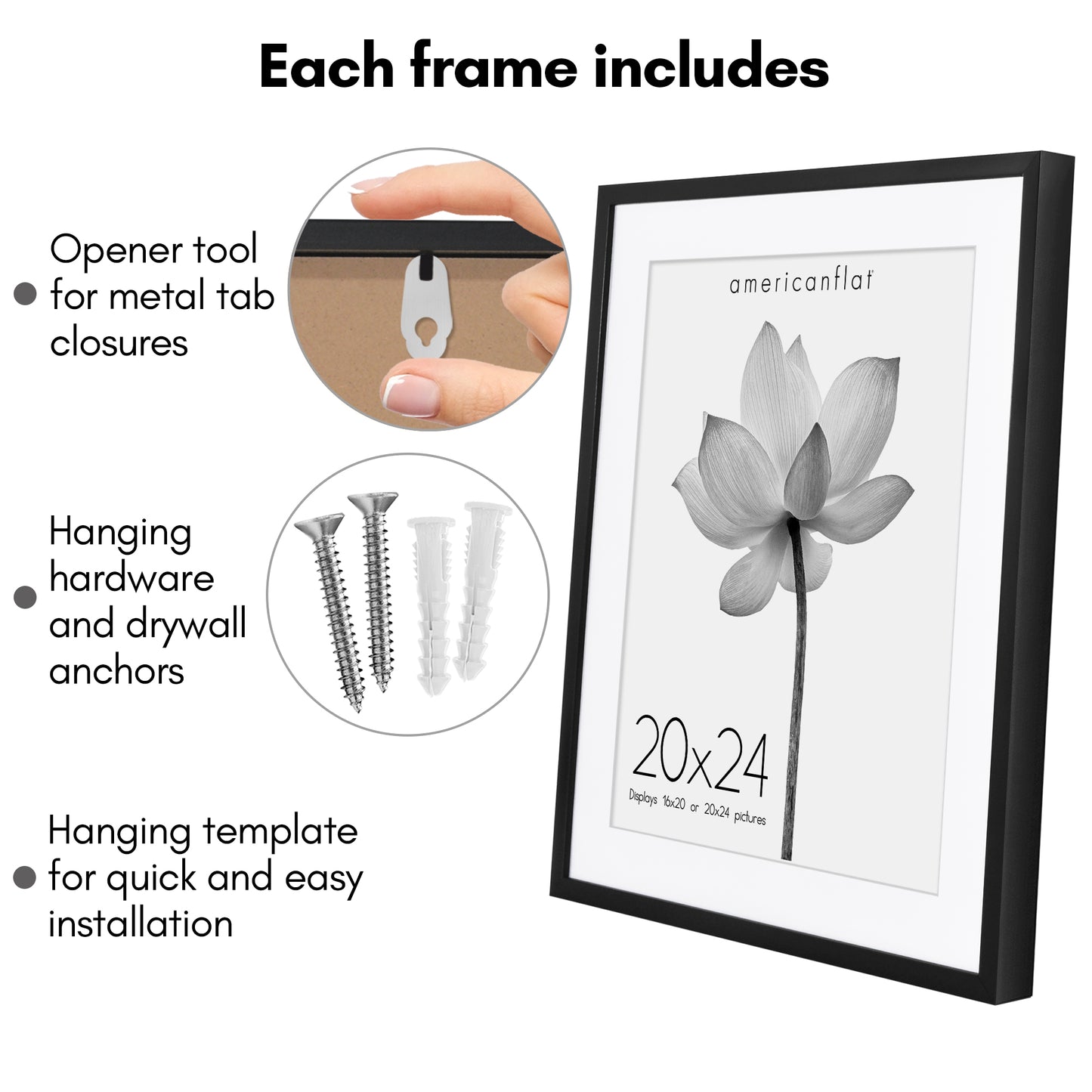 Deep Molding Picture Frame with Mat | Choose Size and Color