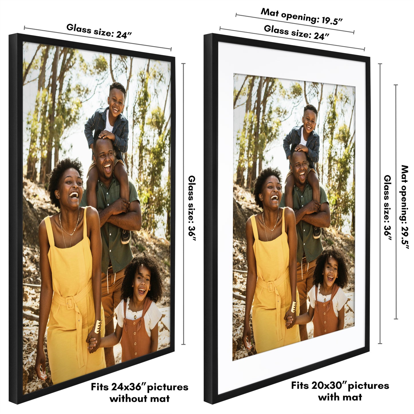 Deep Molding Picture Frame with Mat | Choose Size and Color