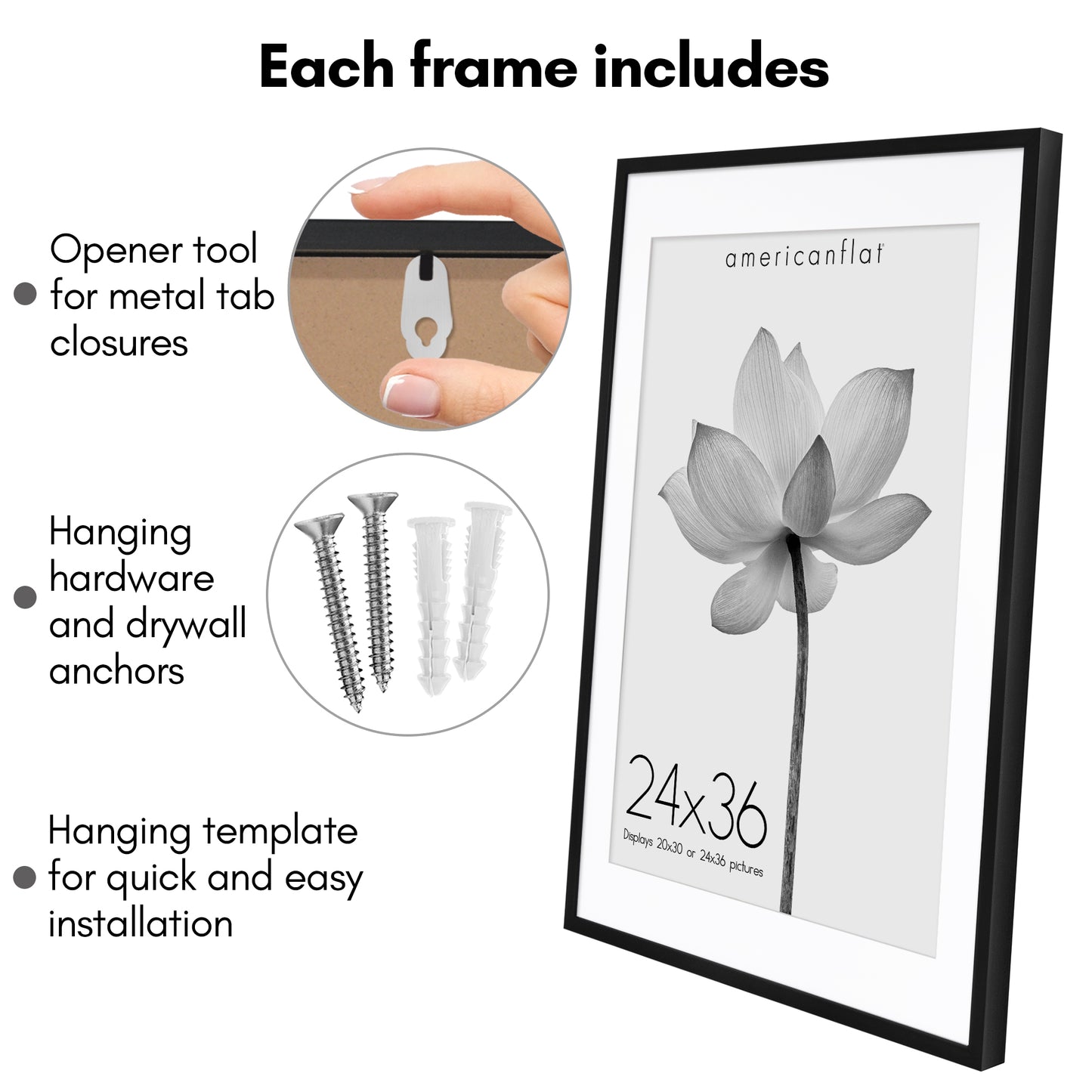 Deep Molding Picture Frame with Mat | Choose Size and Color