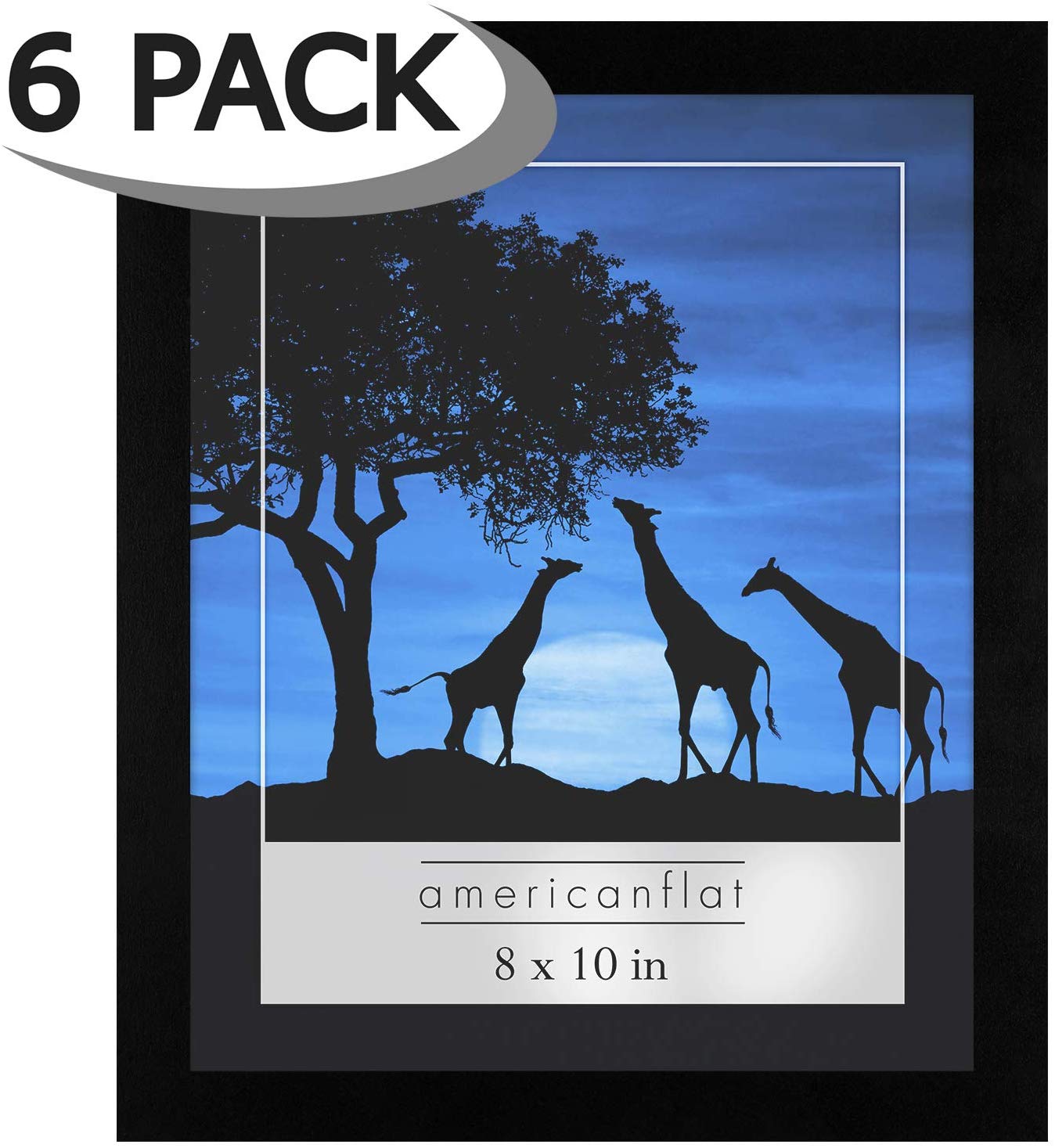 6 Piece - Gallery Wall Picture Frame Set | Black