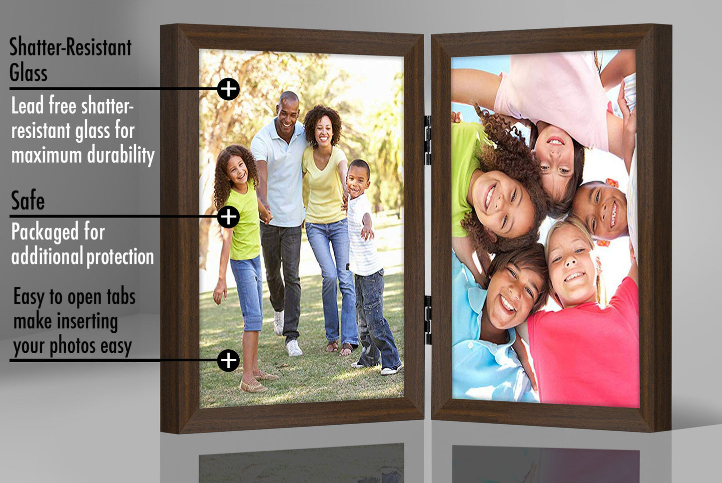 Hinged Picture Frame with Two Displays | Choose Color