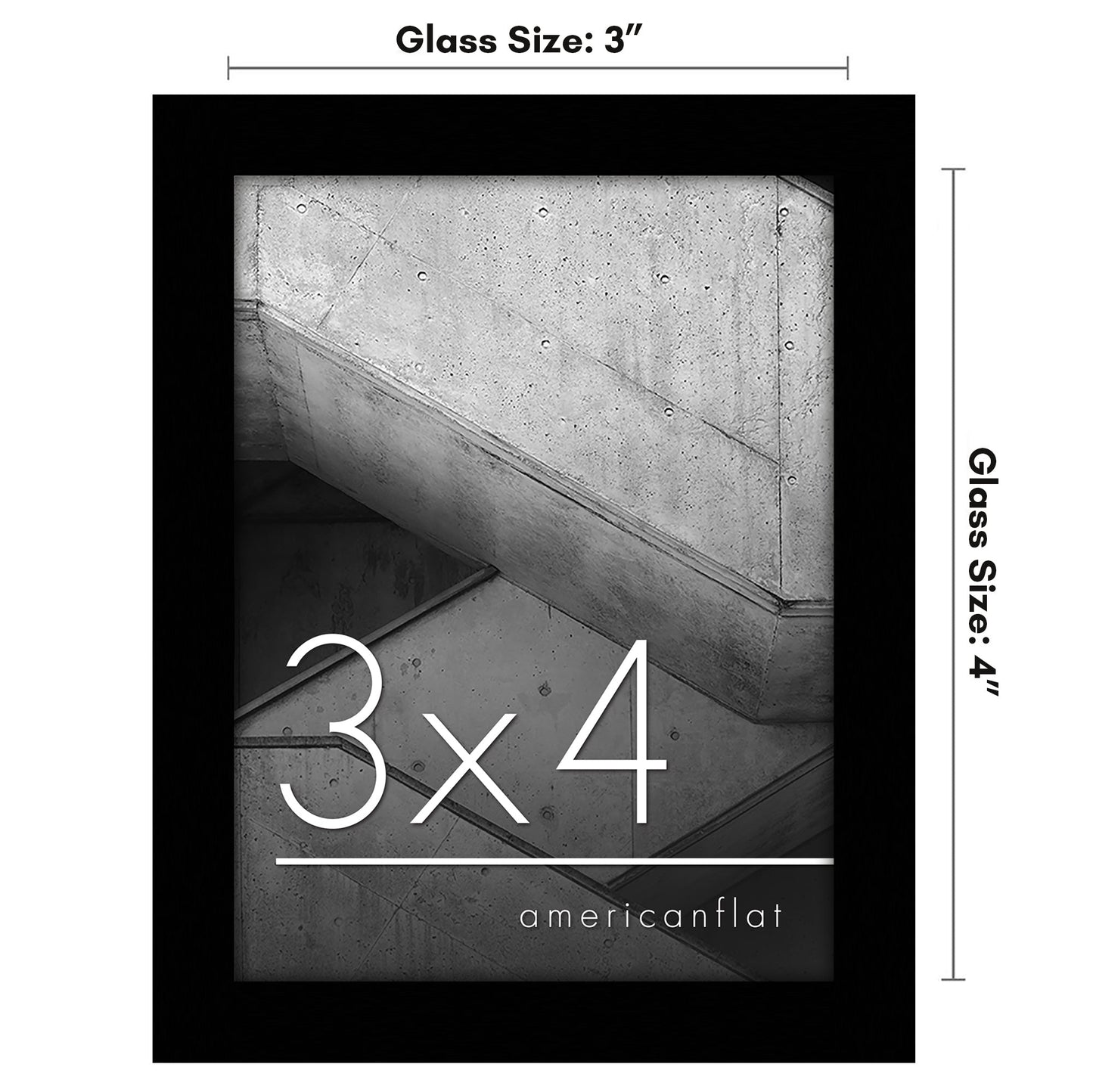 Modern Gallery Picture Frame without Mat, Black | Streamline Collection