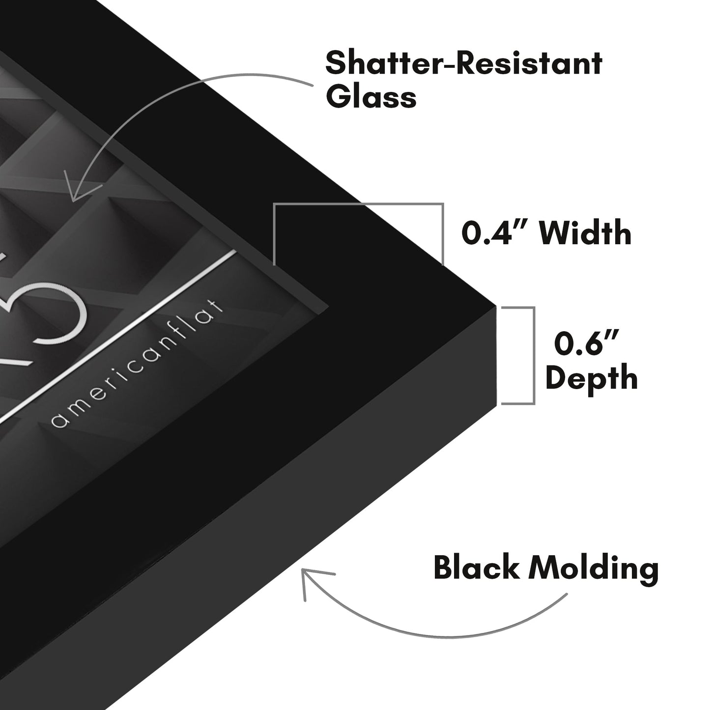 Modern Gallery Picture Frame without Mat, Black | Streamline Collection