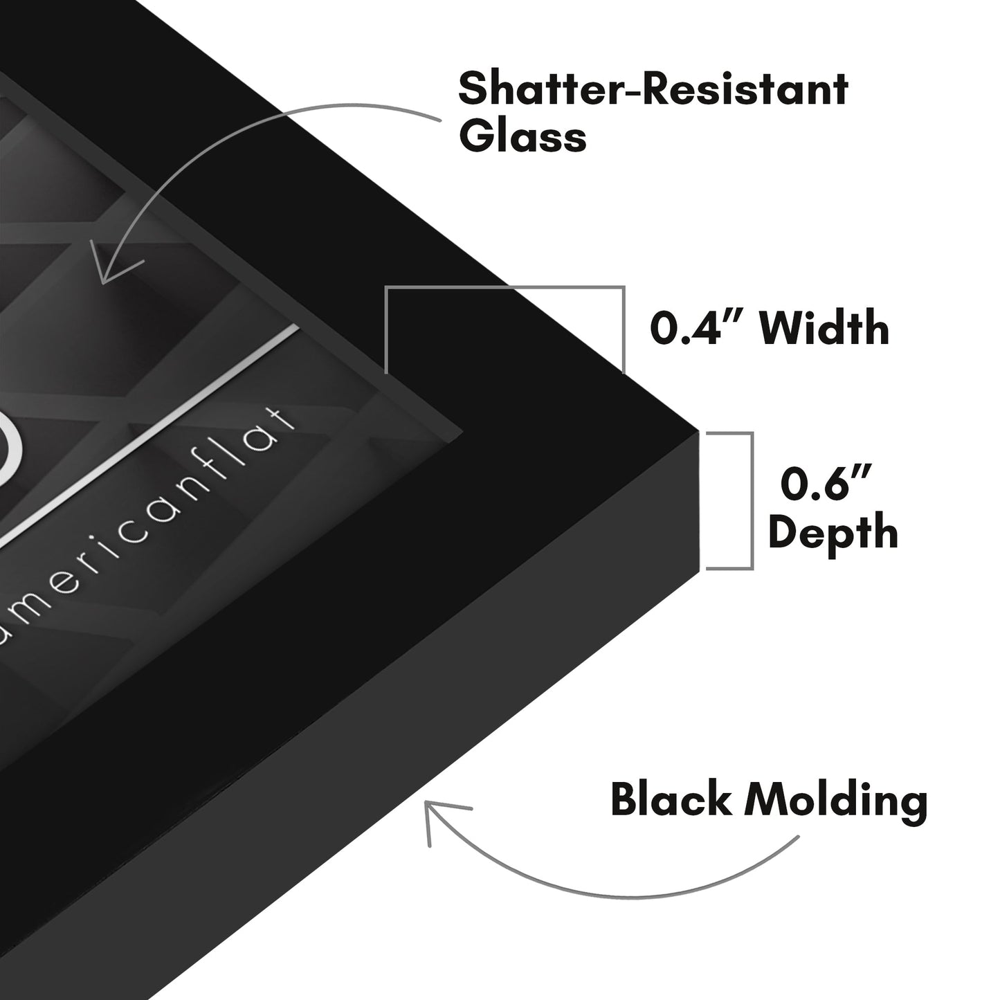 Modern Gallery Picture Frame without Mat, Black | Streamline Collection