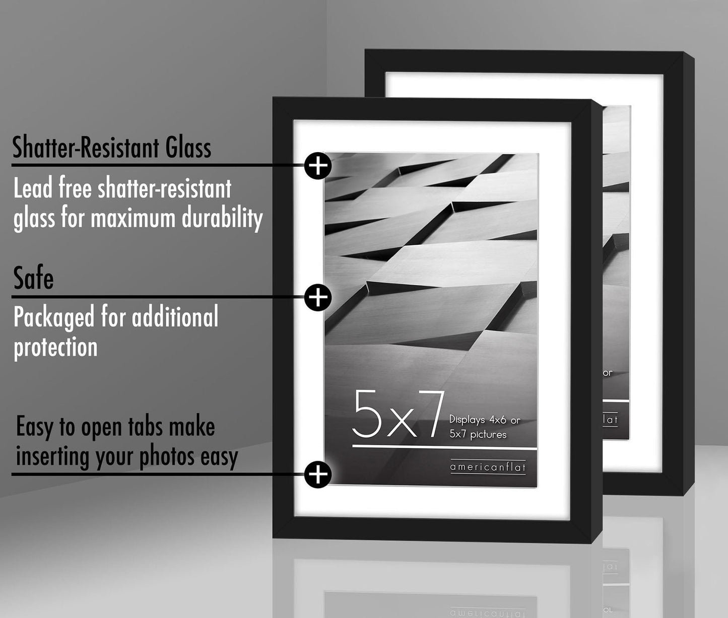 Multipack | Black Thin Border Photo Frame | Choose Size and Quantity