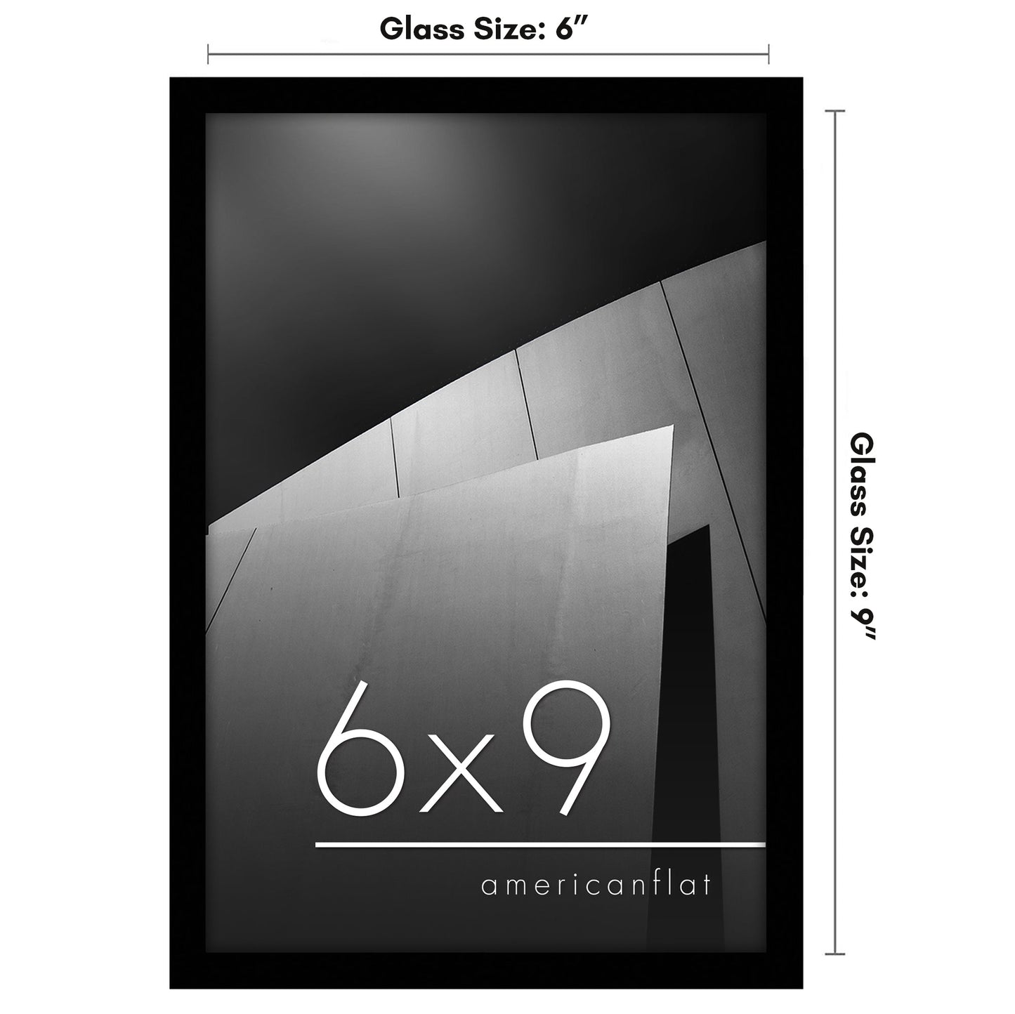 Modern Gallery Picture Frame without Mat, Black | Streamline Collection