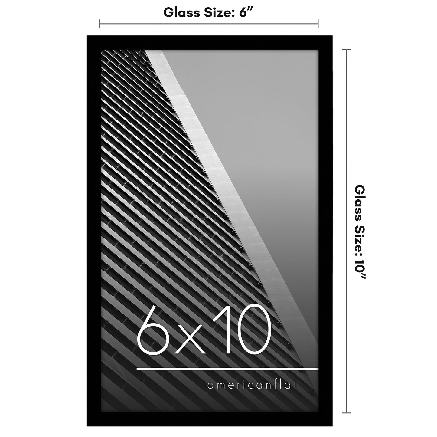 Modern Gallery Picture Frame without Mat, Black | Streamline Collection