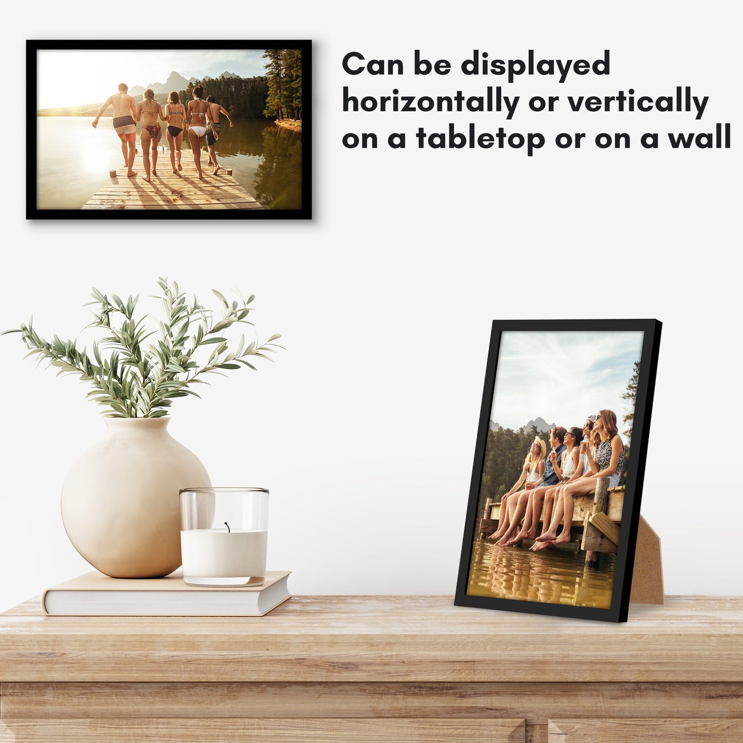 Modern Gallery Picture Frame without Mat, Black | Streamline Collection