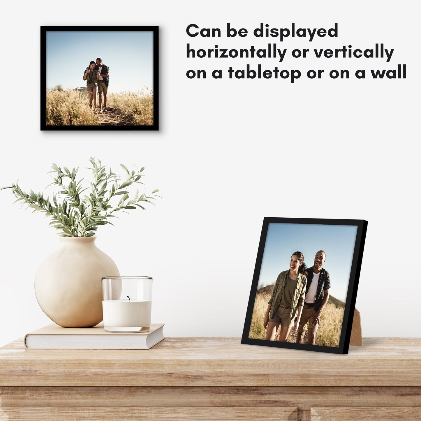 Modern Gallery Picture Frame without Mat, Black | Streamline Collection
